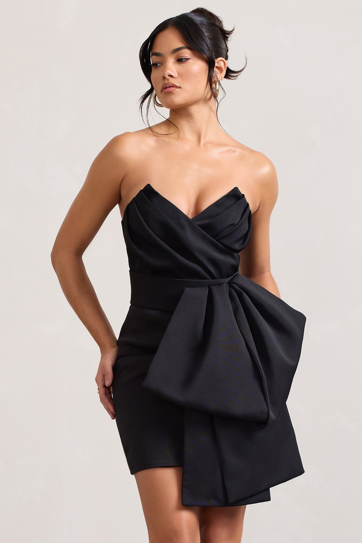 Winner | Black Bandeau Mini Dress With Oversized Bow