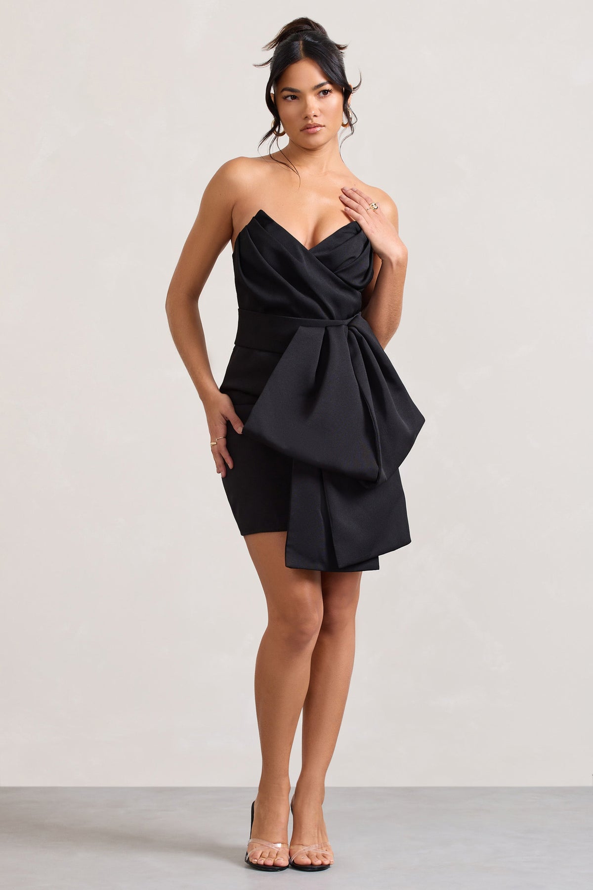 Winner | Black Bandeau Mini Dress With Oversized Bow