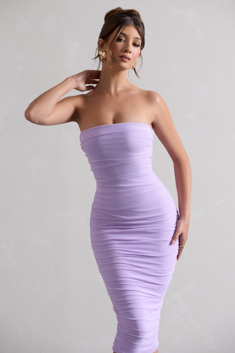 First Choice Strapless Midi Dress Lilac