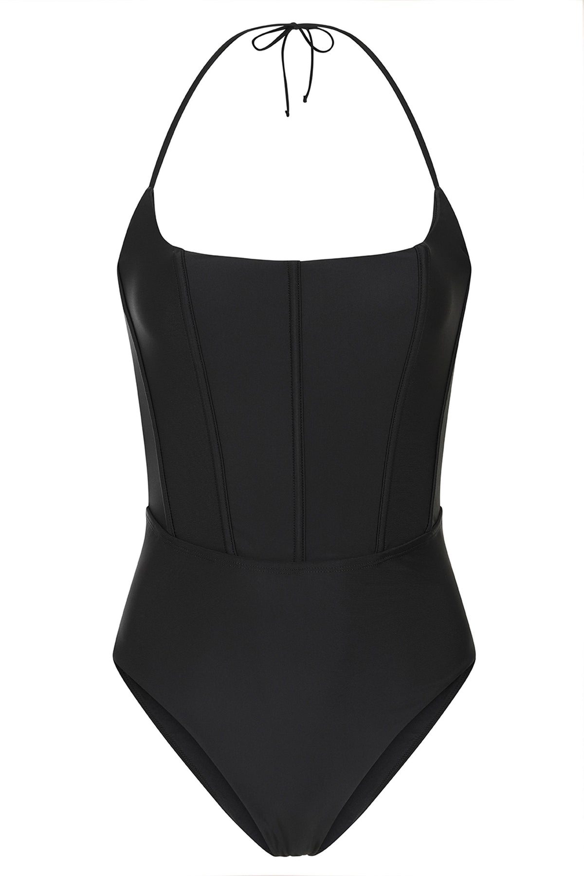 After Sun | Black Corset Halter Swimsuit