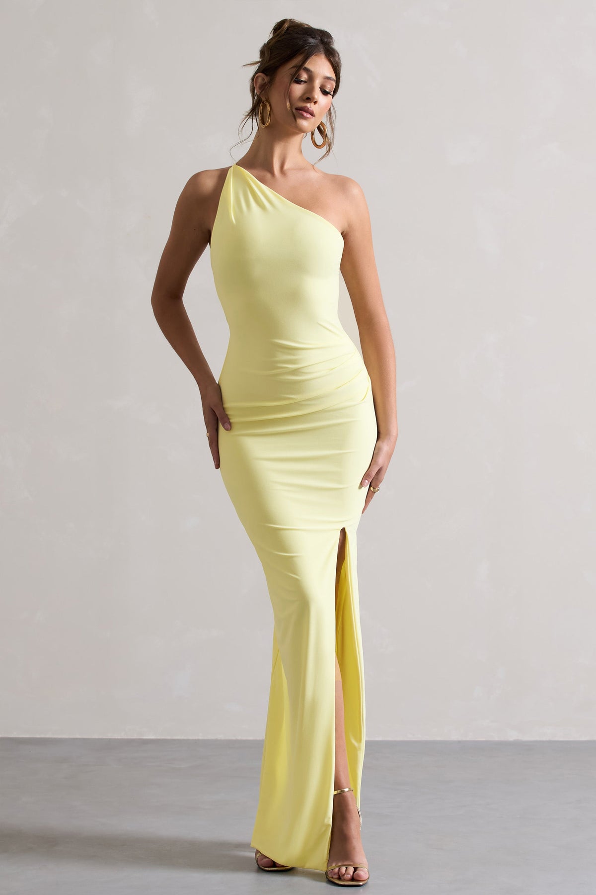 club l london one shoulder maxi dress Lou | White One-Shoulder Asymmetric Maxi Dress