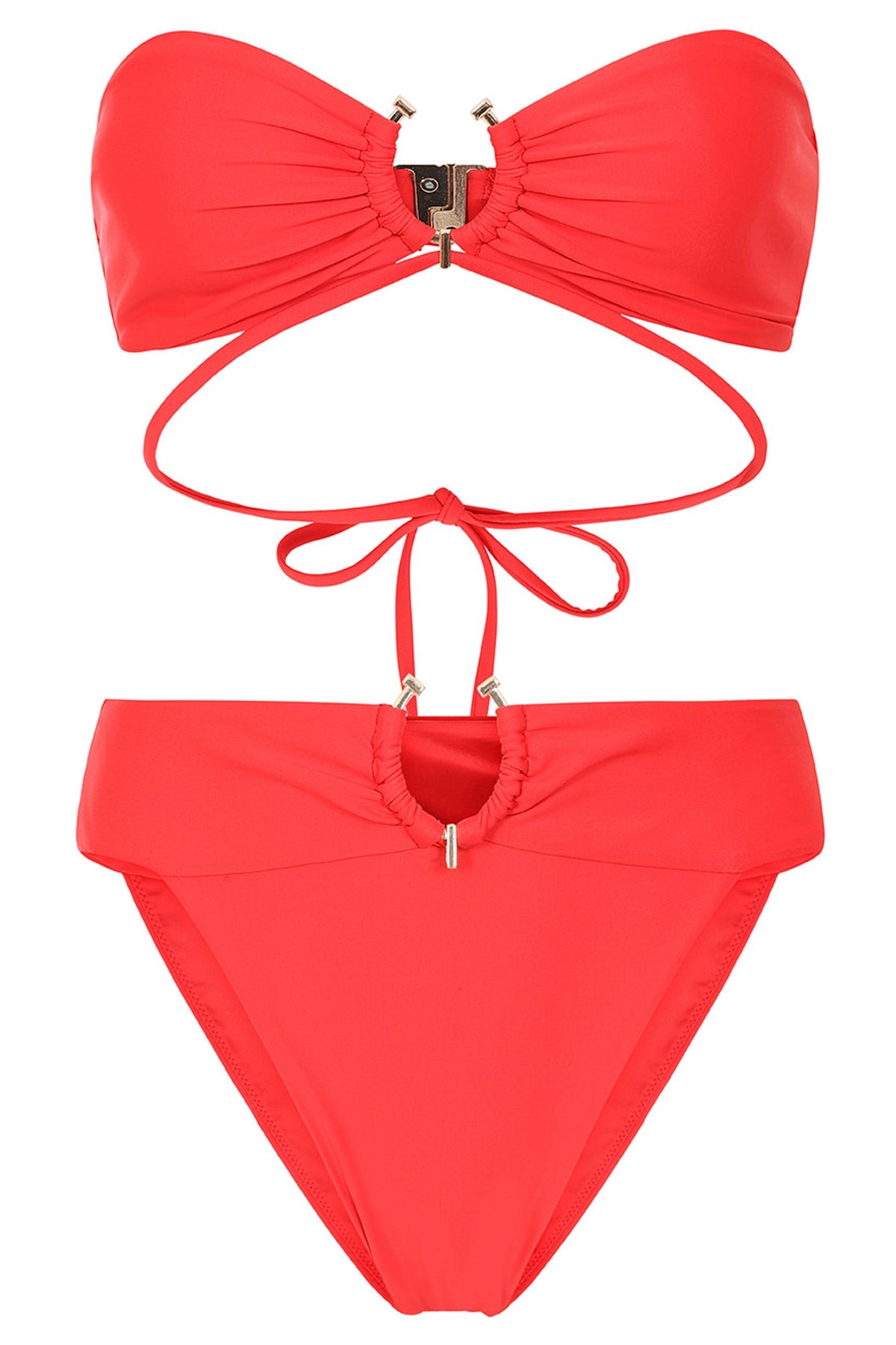 Freyr | Red Bandeau Bikini Top