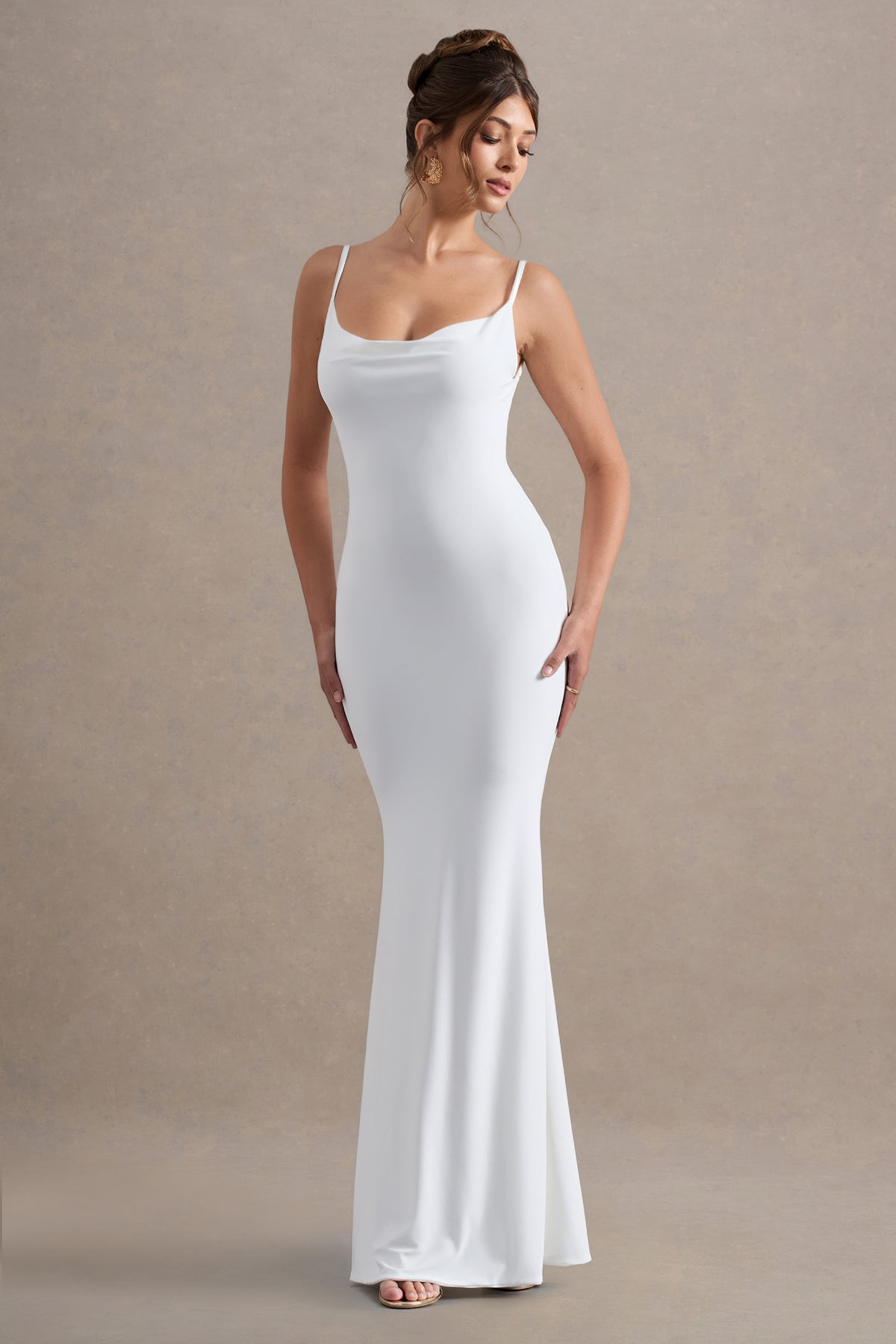 francoise cowl neck backless maxi dress with lace insert reviews Francoise | Lemon Cowl Neck Backless Maxi Dress With Lace Insert