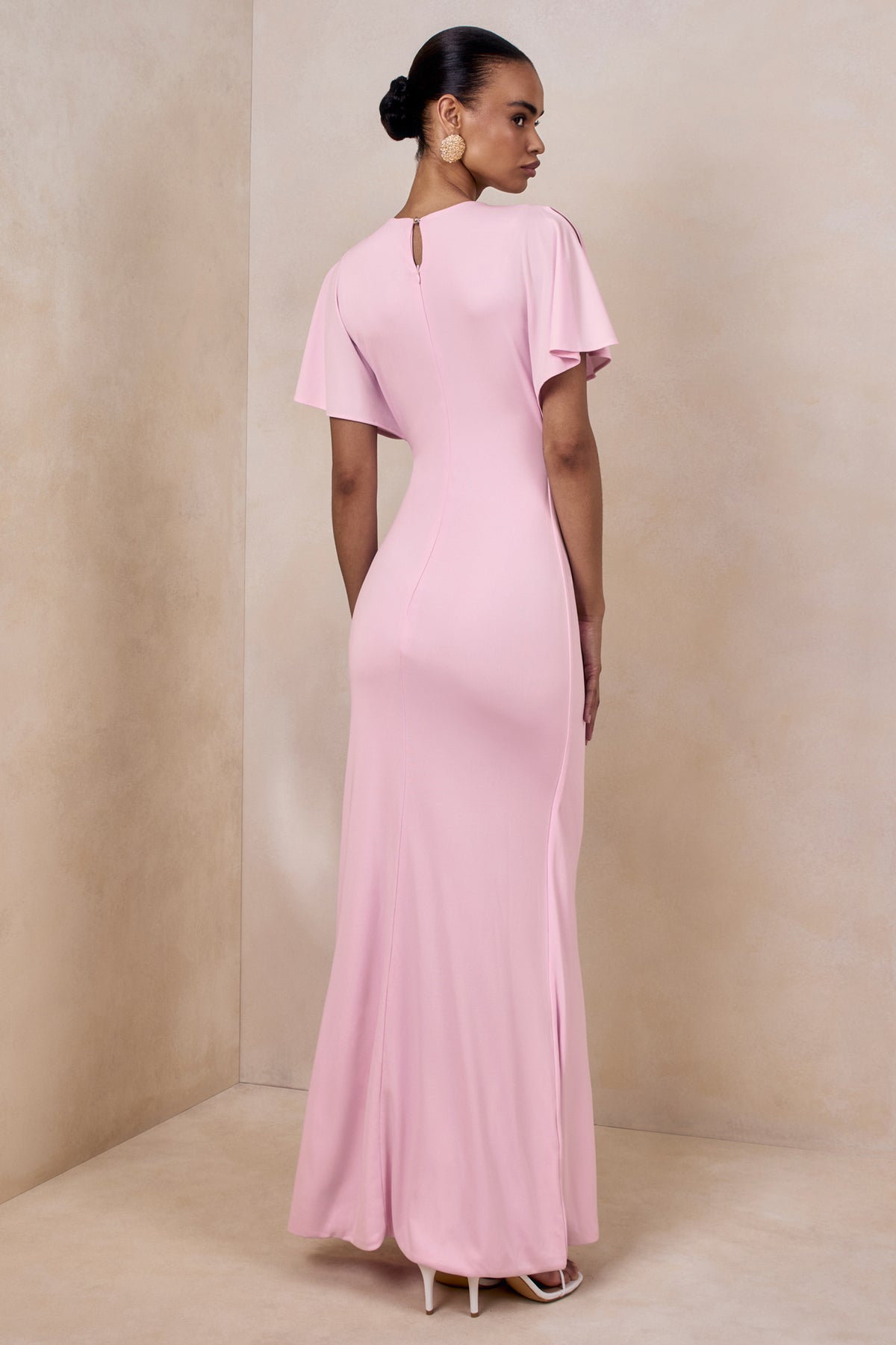 light pink high neck dress Jasmine Halter Maxi Dress, in Light Pink Luxe Satin, Size: XS | Show Me Your Mumu