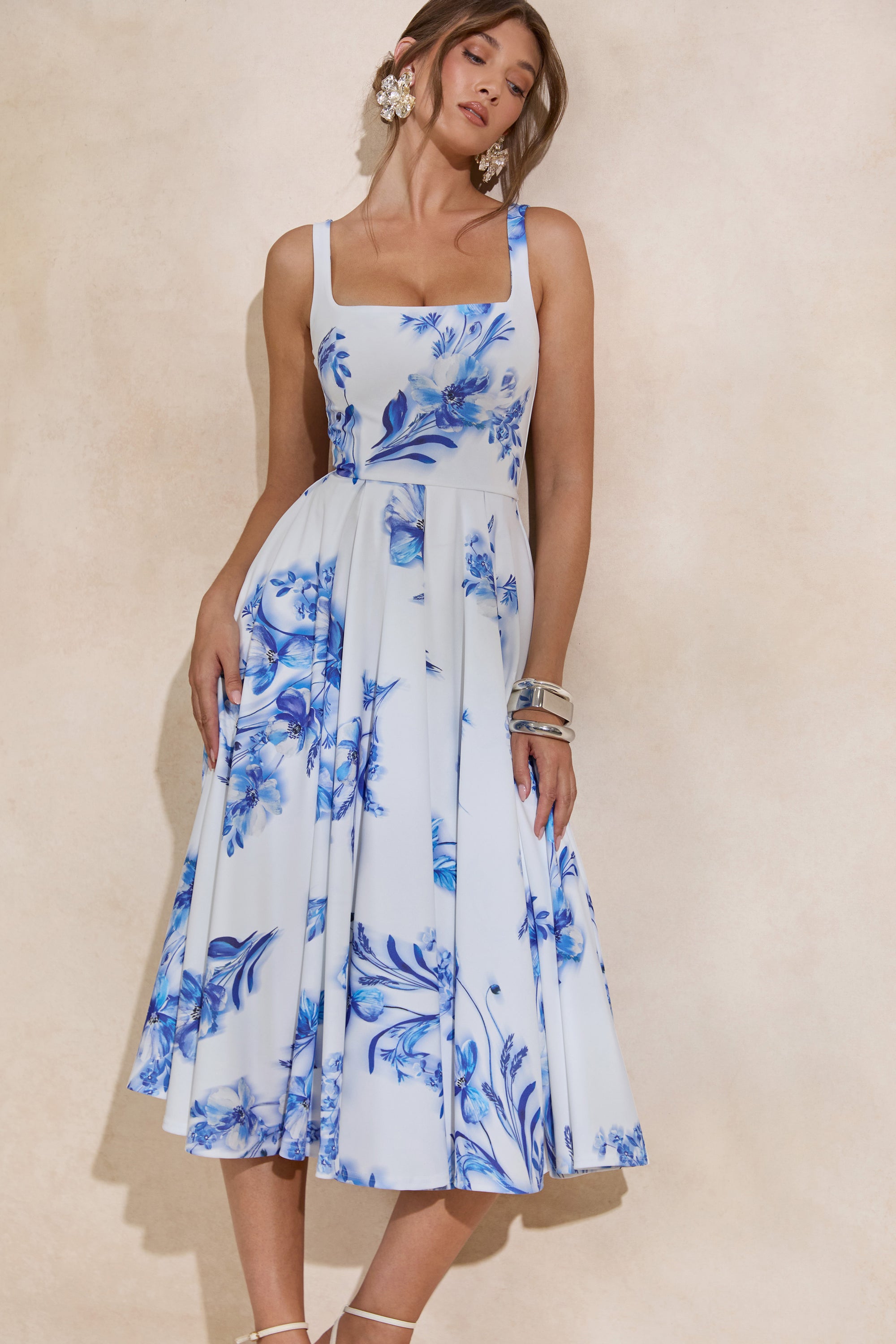 CL136597153 - Lissa _ Blue Floral Print Square-Neck Midi Dress4 2.jpg