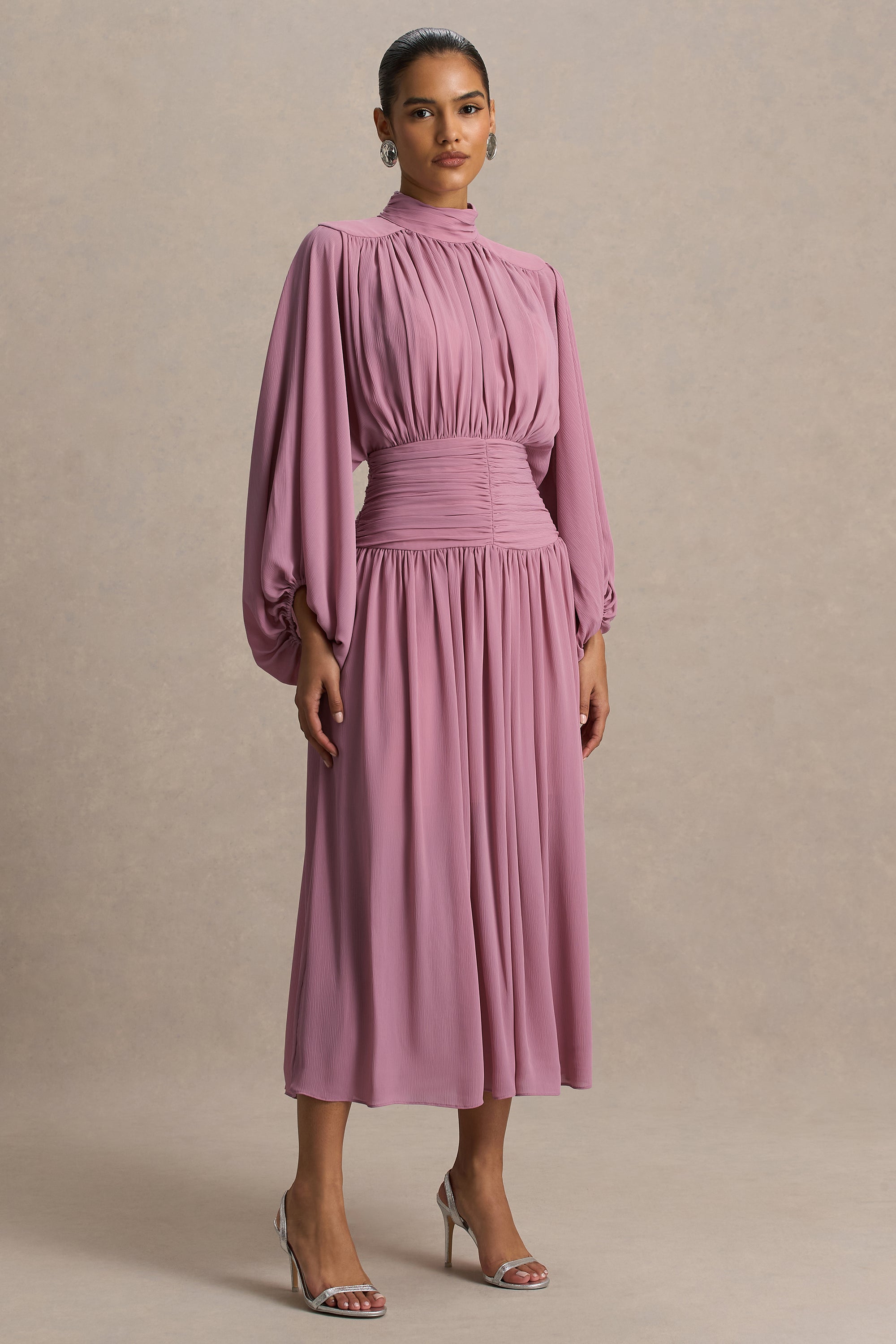 HR_CL136774462 - Annabel Dusty Pink High-Neck Midi Dress With Drop-Waist And Pleated Detailing 04.jpg