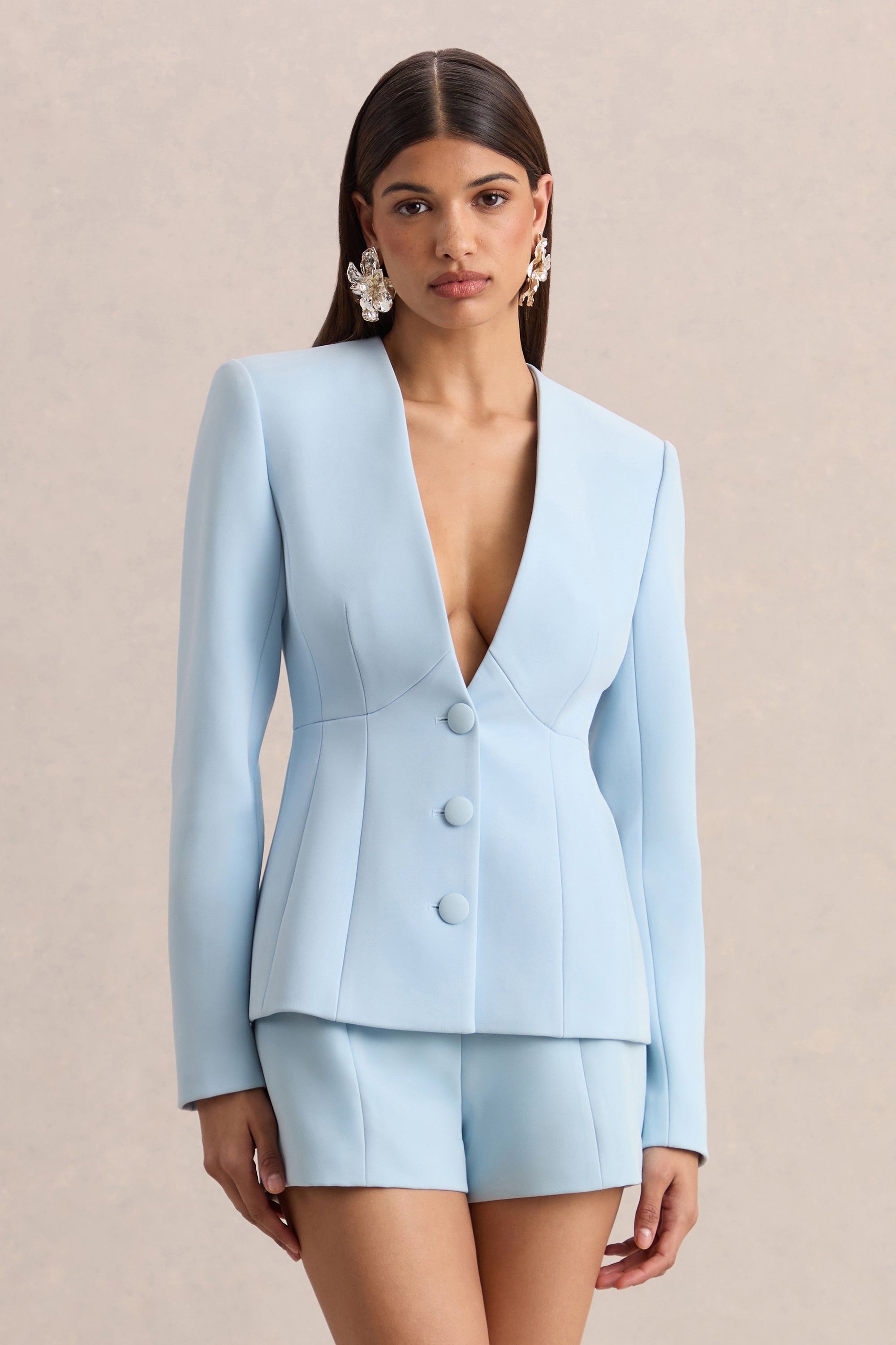 ECM_HR_CL136845013_Rosalina Light Blue Extreme-Plunge Neck Tailored Blazer_01.jpg
