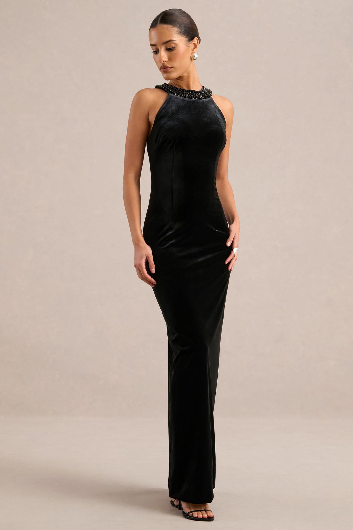ECM_HR_CL136909002 - Darya _ Black Velvet Embellished High-Neck Maxi Dress1.jpg