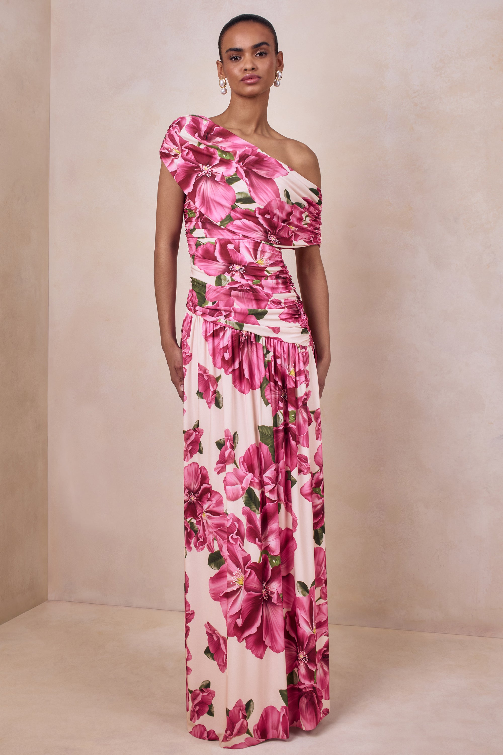 ECM_HR_CL136918084 - Emberly | Pink Hibiscus Floral Print Asymmetric-Neck Maxi Dress With Drop-Waist 03.jpg
