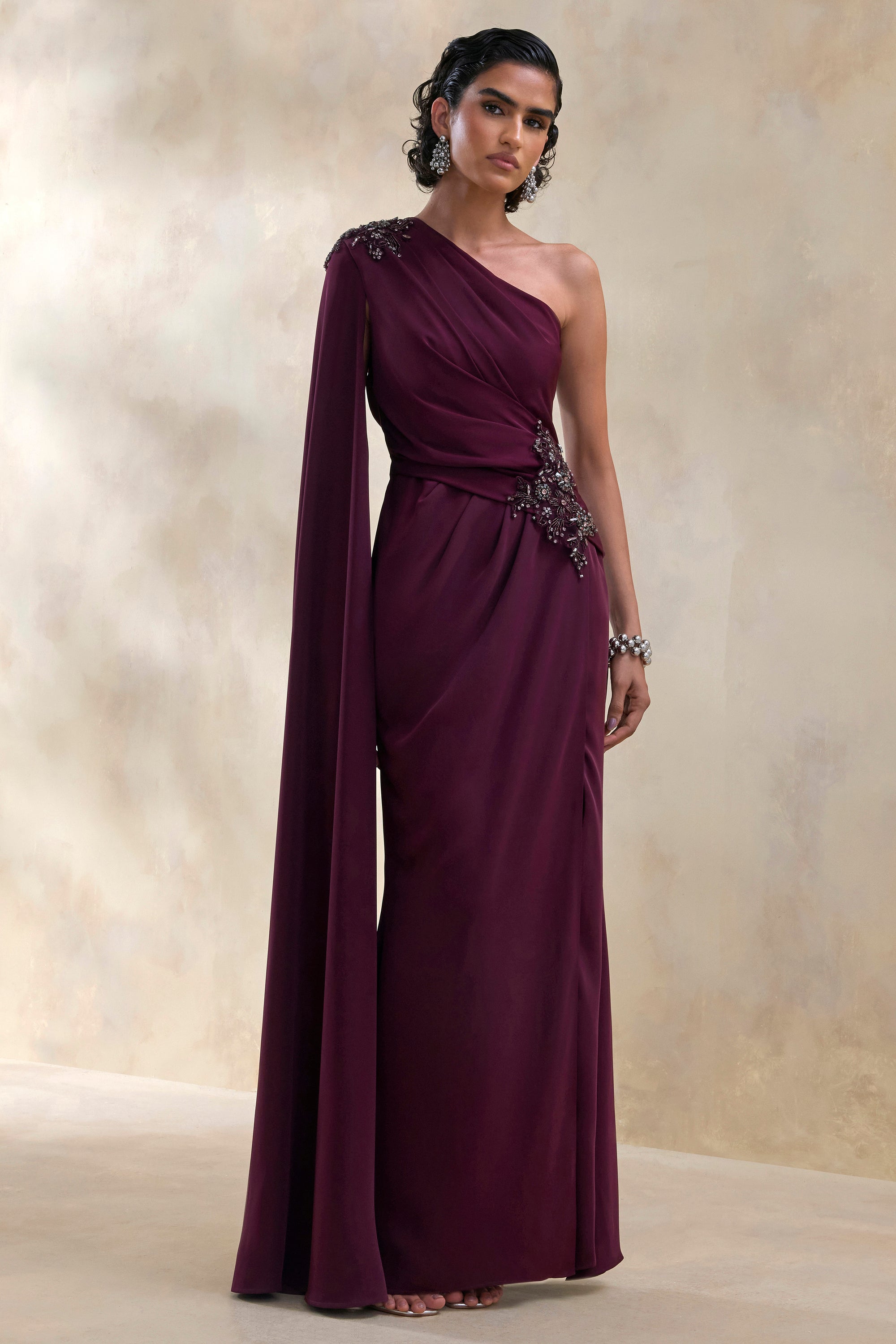 ECM_HR_CL137038454 - Solace | Dark Plum Asymmetric-Neck Maxi Dress With Embellished Detailing 0.jpg