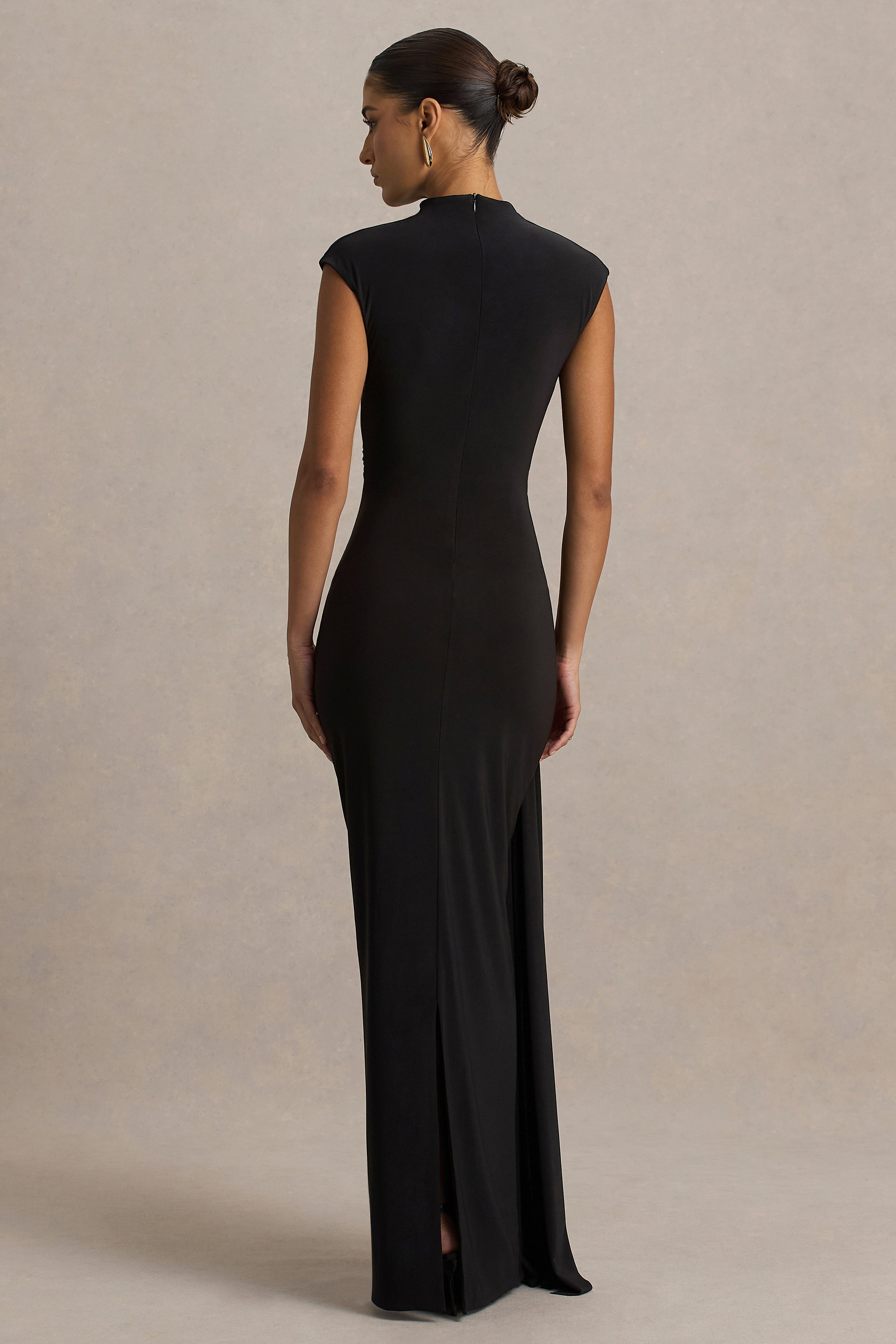 HR_CL137084002 - Solene Black High-Neck Maxi Dress With Wrap And Drape Detail 02.jpg