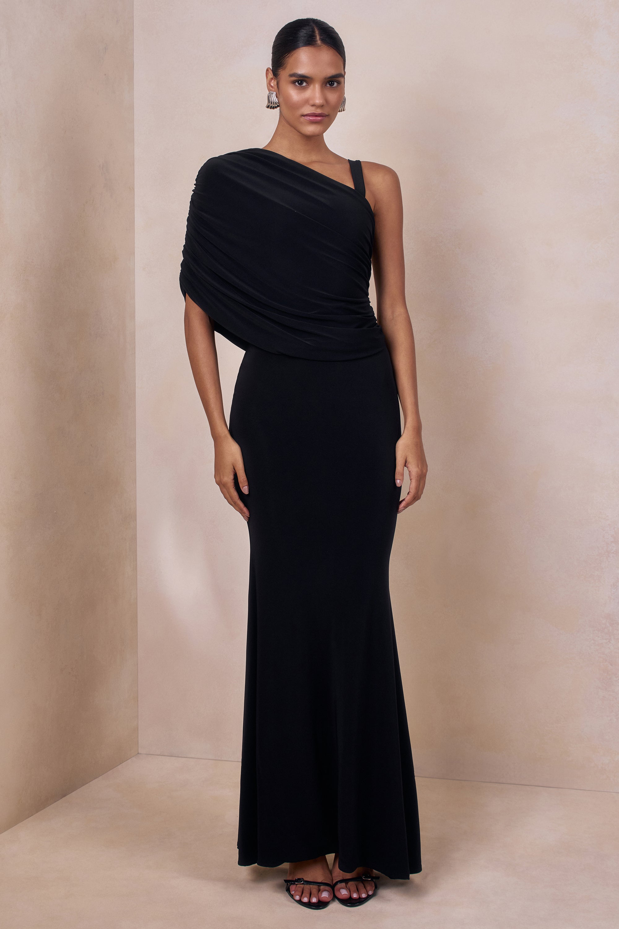 ECM_HR_CL137097002 - Sylvie | Black Asymmetric-Neck Maxi Dress 01.jpg