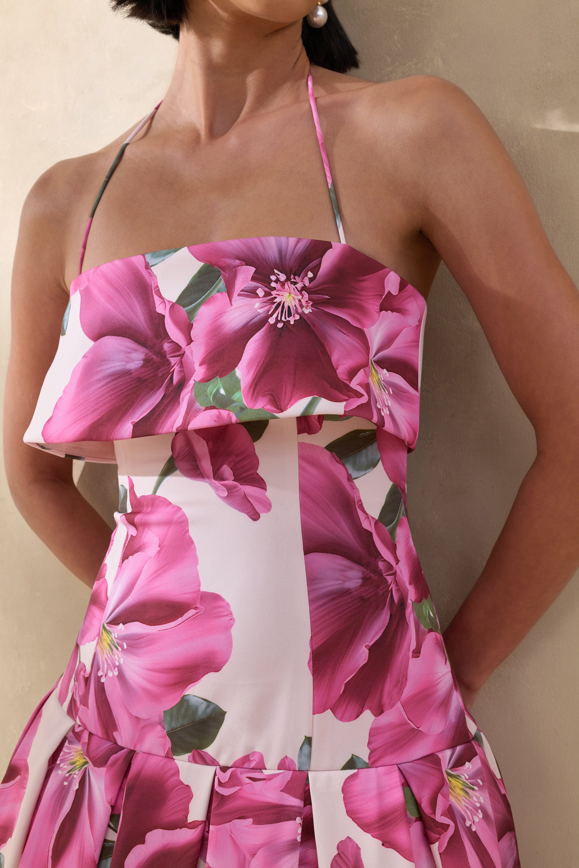 ECM_HR_CL137126084 - Sylina | Pink Hibiscus Floral Print Square-Neck Midi Dress With Drop Waist 2.jpg