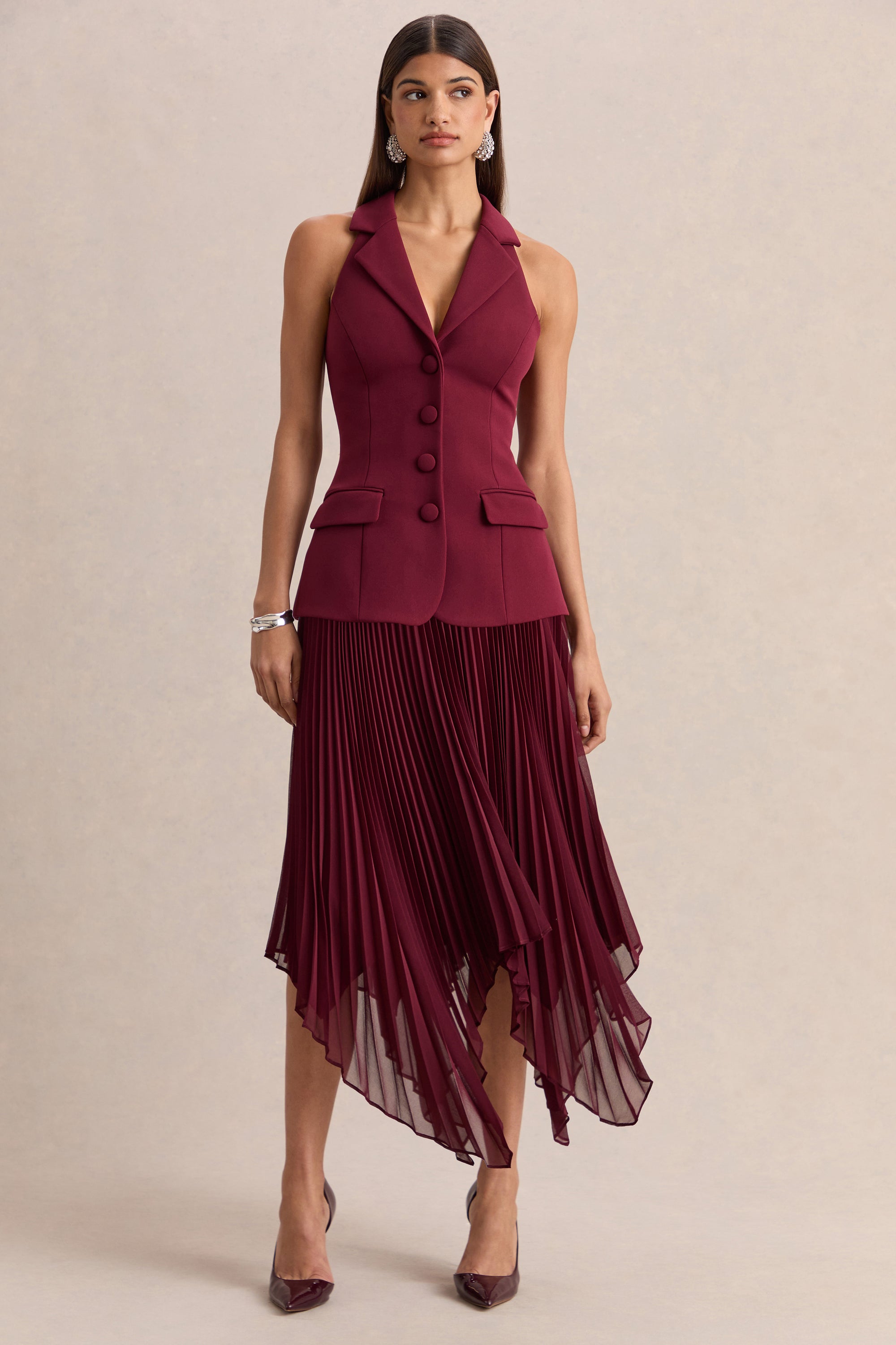 ECM_HR_CL137140102 - Marvelle _ Burgundy Plunge-Neck Maxi Dress With Hanky Hem 02.jpg