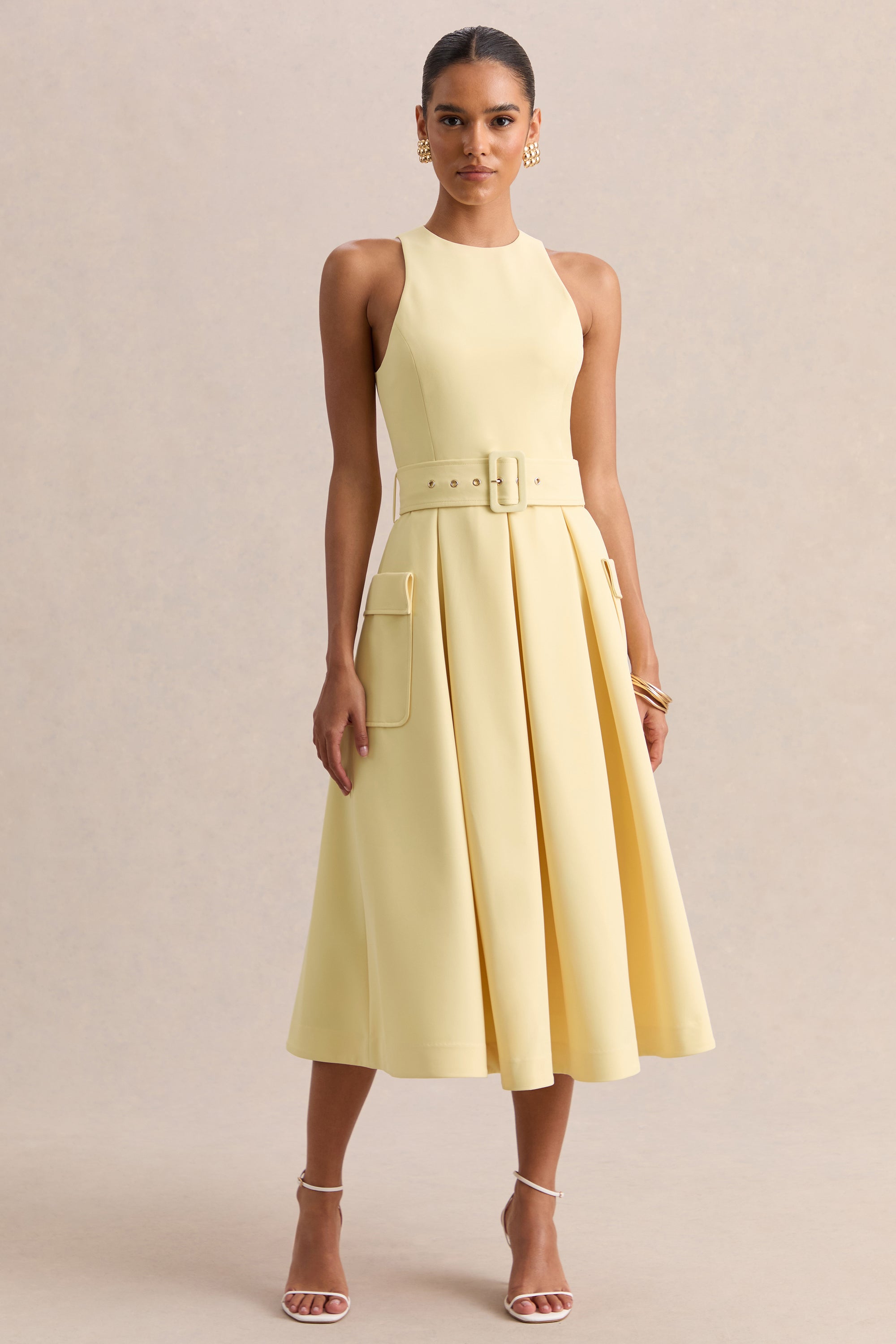 ECM_HR_CL137164121 - Magnora _ Lemon Crew-Neck Belted Midi Dress 03.jpg