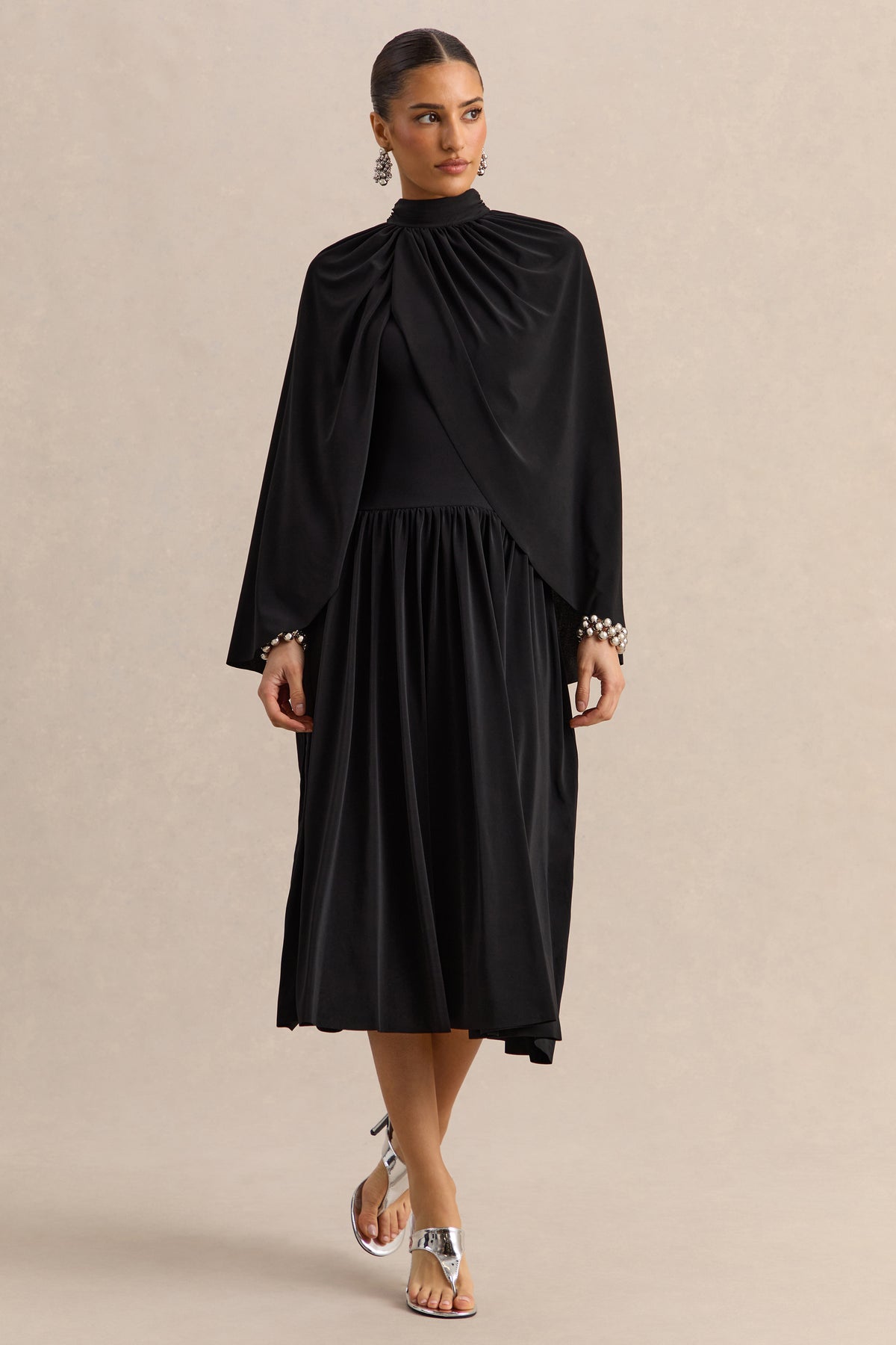 HR_CL137203001 - Honora _ Black High-Neck Maxi Dress With Cape-Sleeves_04.jpg