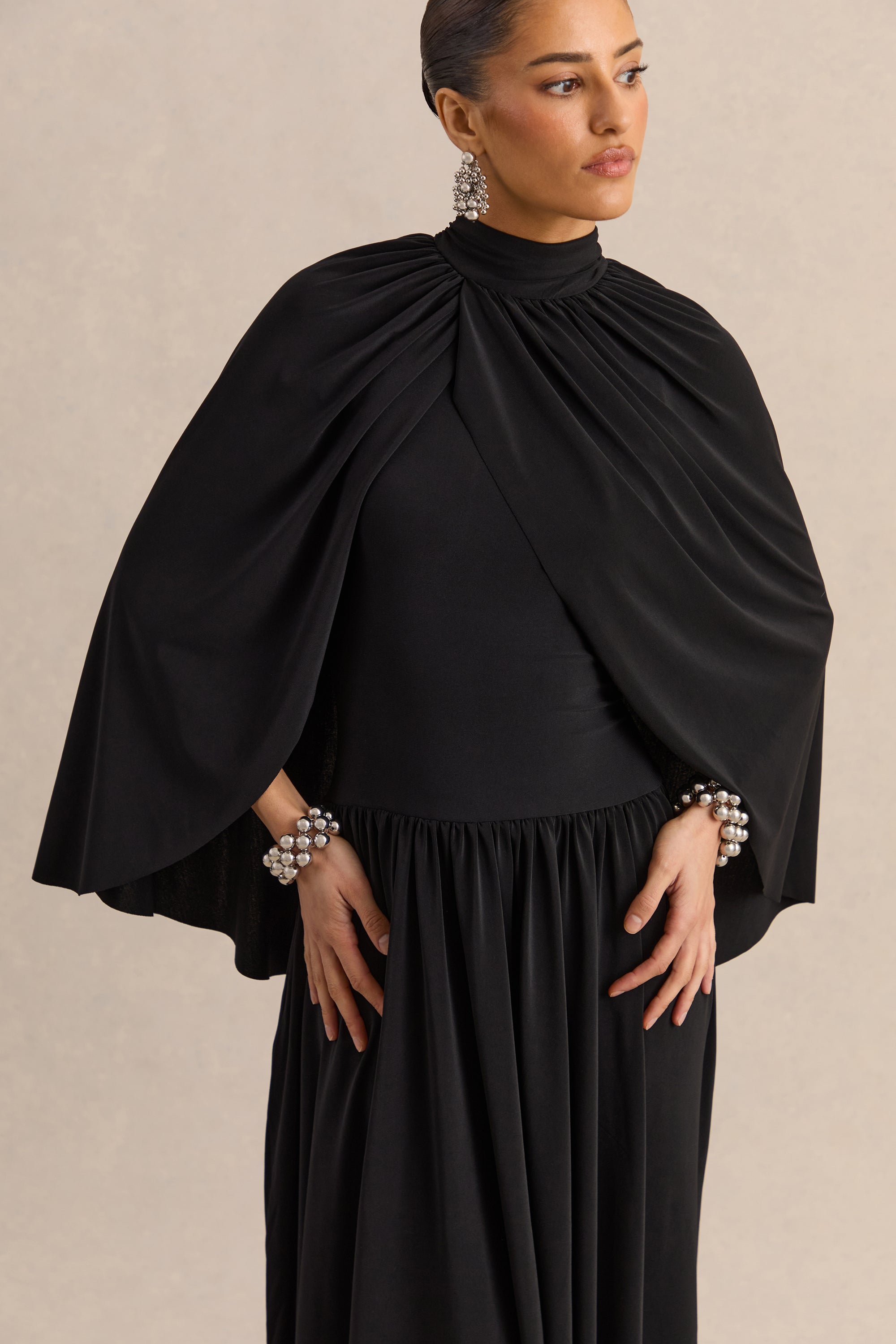 HR_CL137203001 - Honora _ Black High-Neck Maxi Dress With Cape-Sleeves_06.jpg