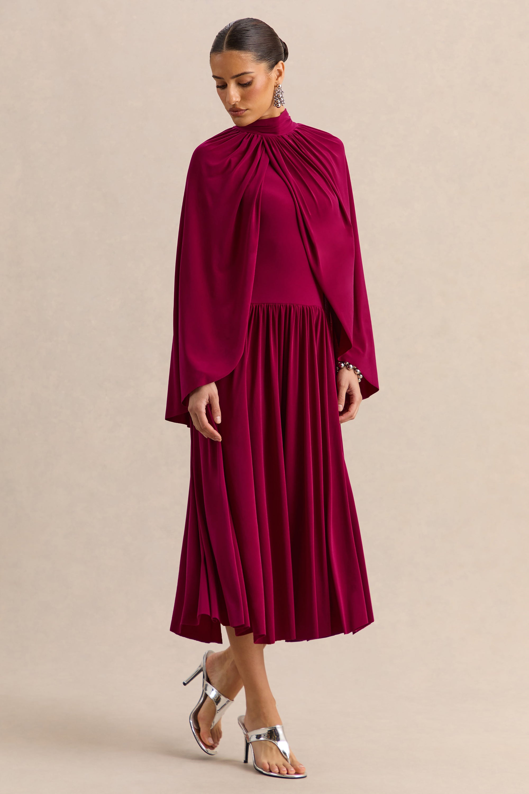 CL13720310206_ECM_HR_CL137203102---Honora---Burgundy-High-Neck-Maxi-Dress-With-Cape-Sleeves---103