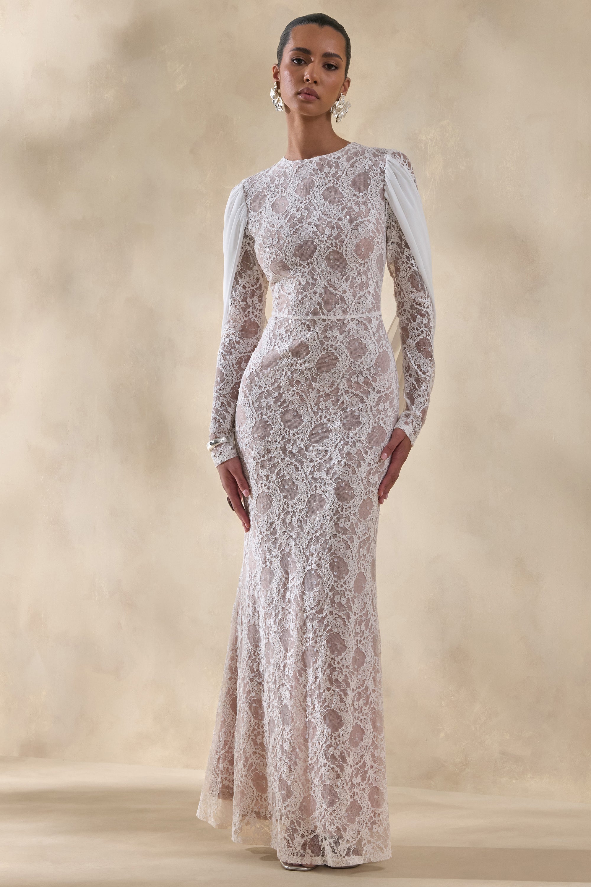ECM_HR_CL137239110 - Nabina | White Lace Crew-Neck Maxi Dress With Draped Back-Detail 4.jpg