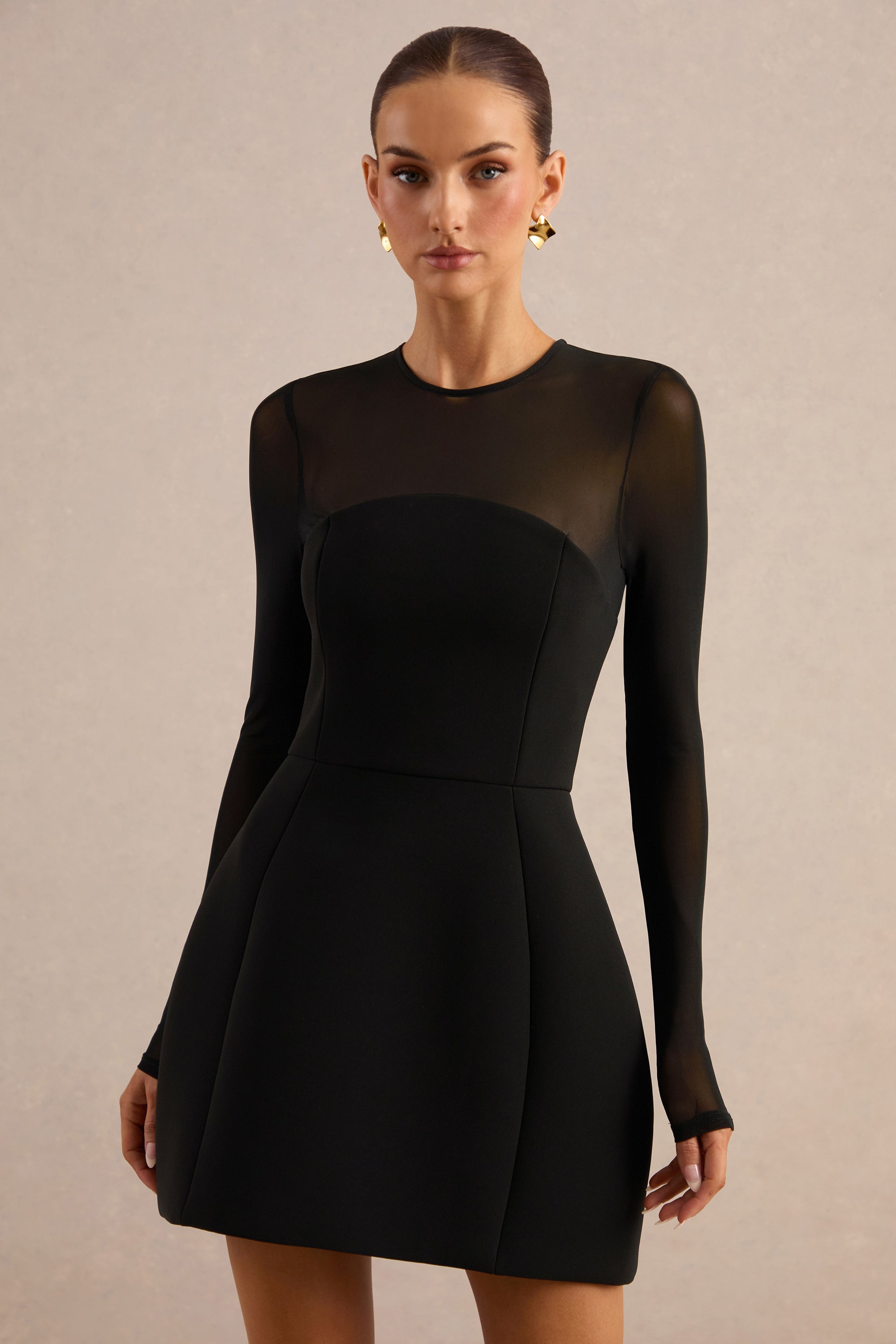 ECM_HR_CL137334002 - Aviana | Black Mesh Crew-Neck Mini Dress2.jpg