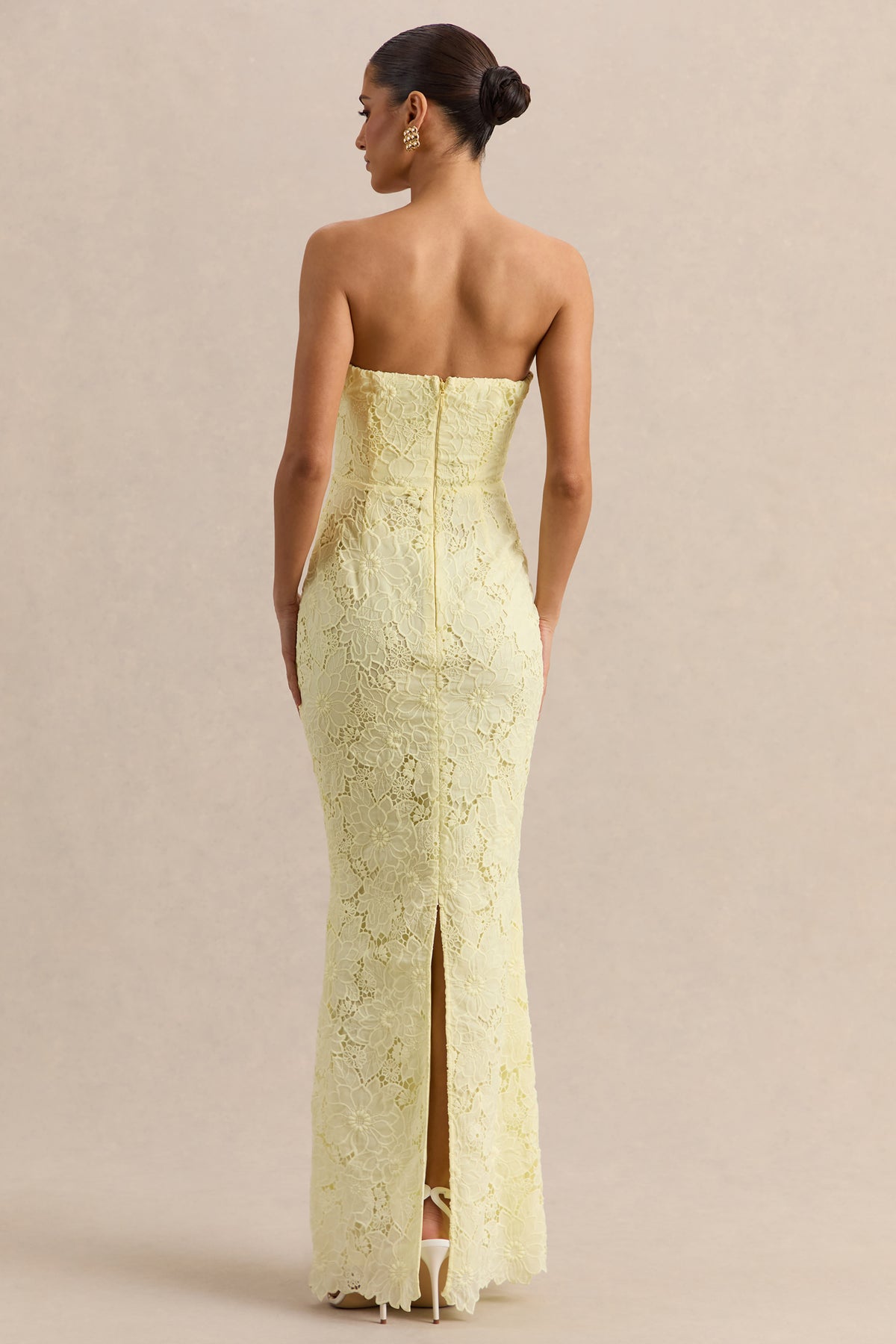 bandeau maxi dress uk Suzie Lemon Lace Bandeau Maxi Dress – Club L London