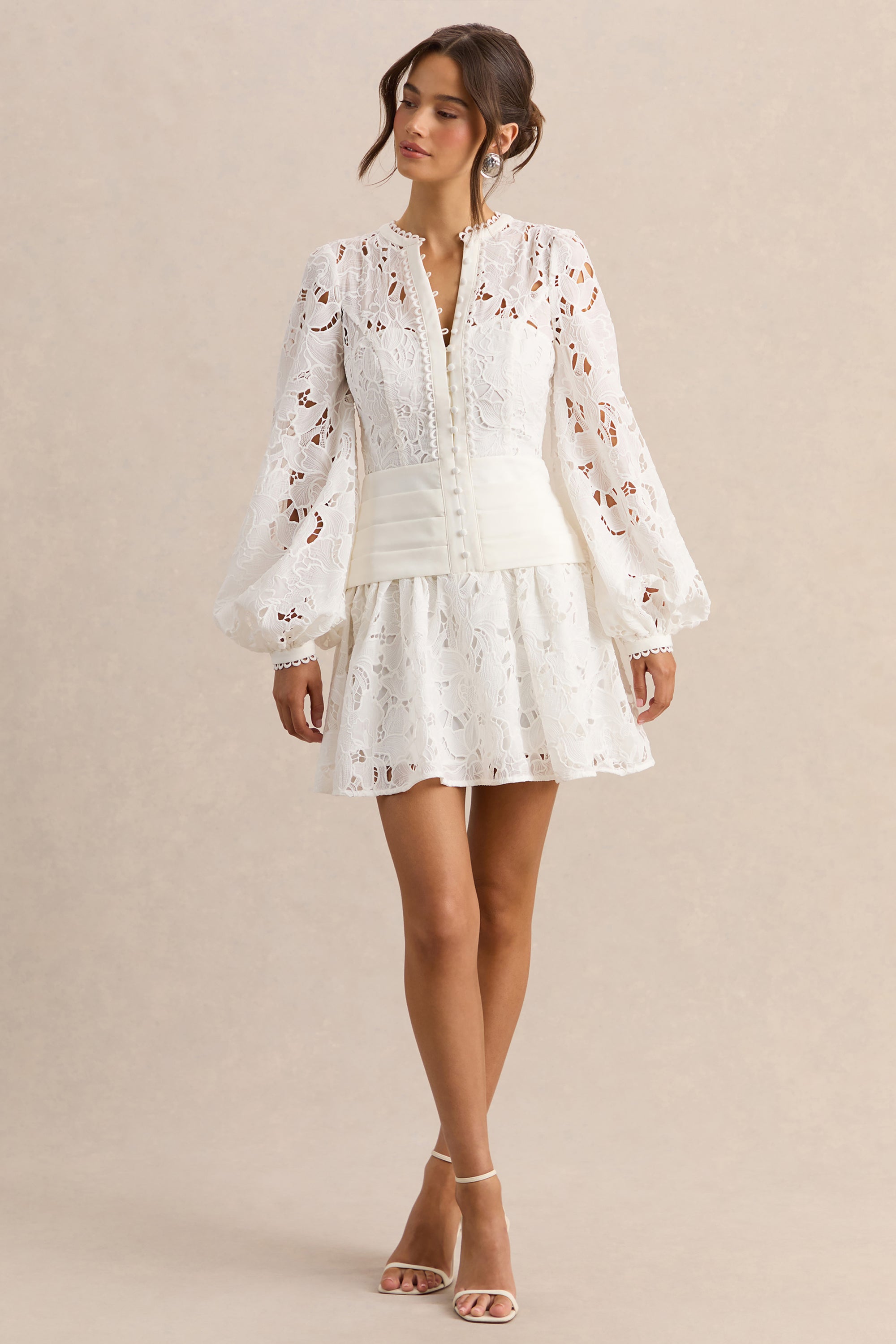 ECM_HR_CL137396110---Helena---White-Crew-Neck-Mini-Dress-With-Puff-Sleeves-and-Pleated-Skirt-1.jpg