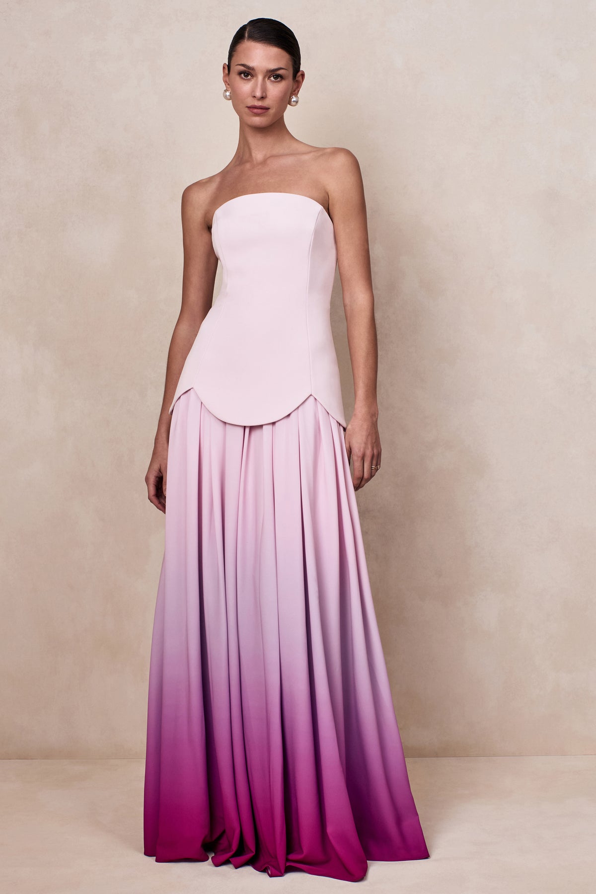 Nia Pink Ombre Bandeau Maxi Dress – Club L London