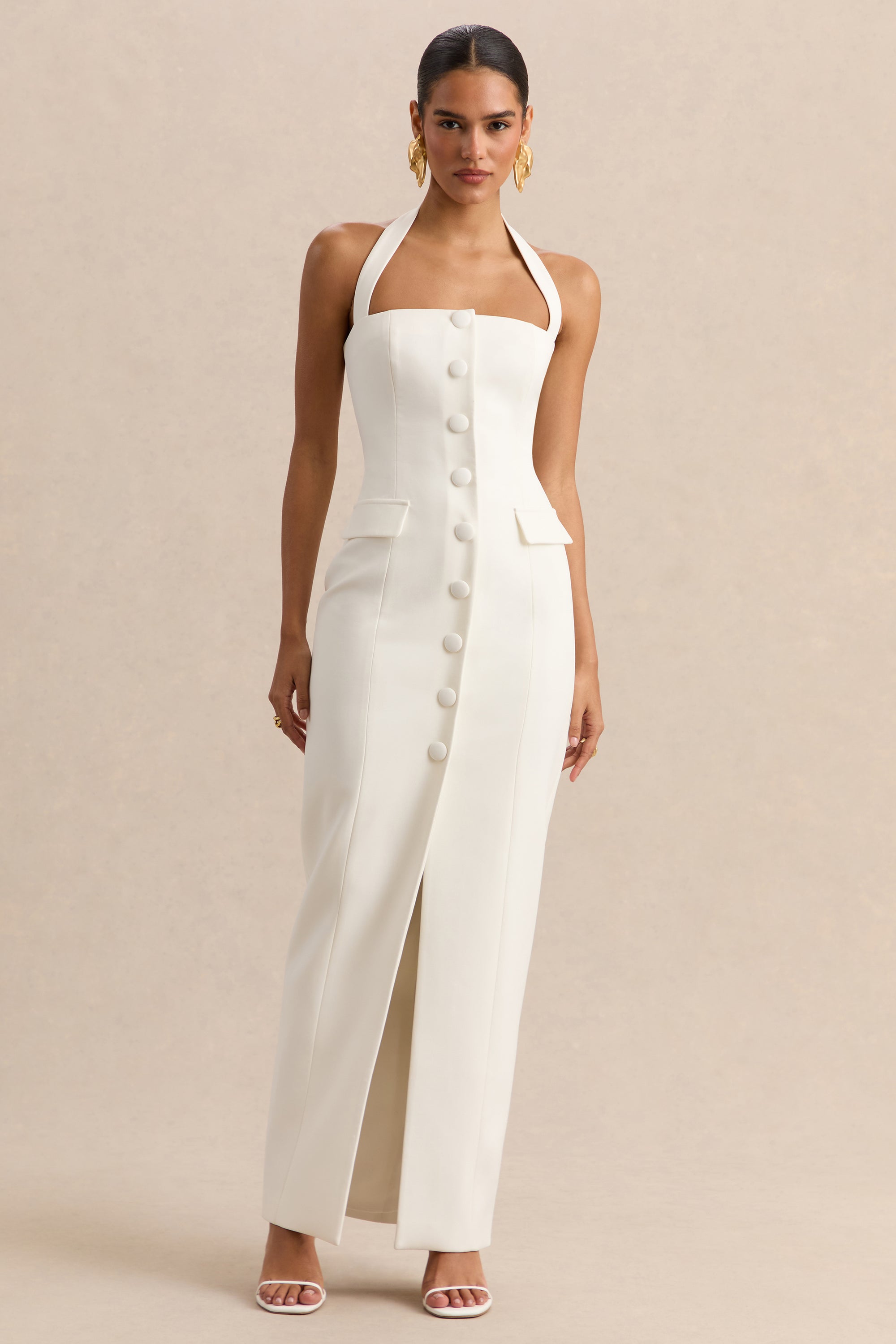ECMH-HR-CL137421110 - Steph - White Halter-Neck Tailored Maxi Dress 05.jpg
