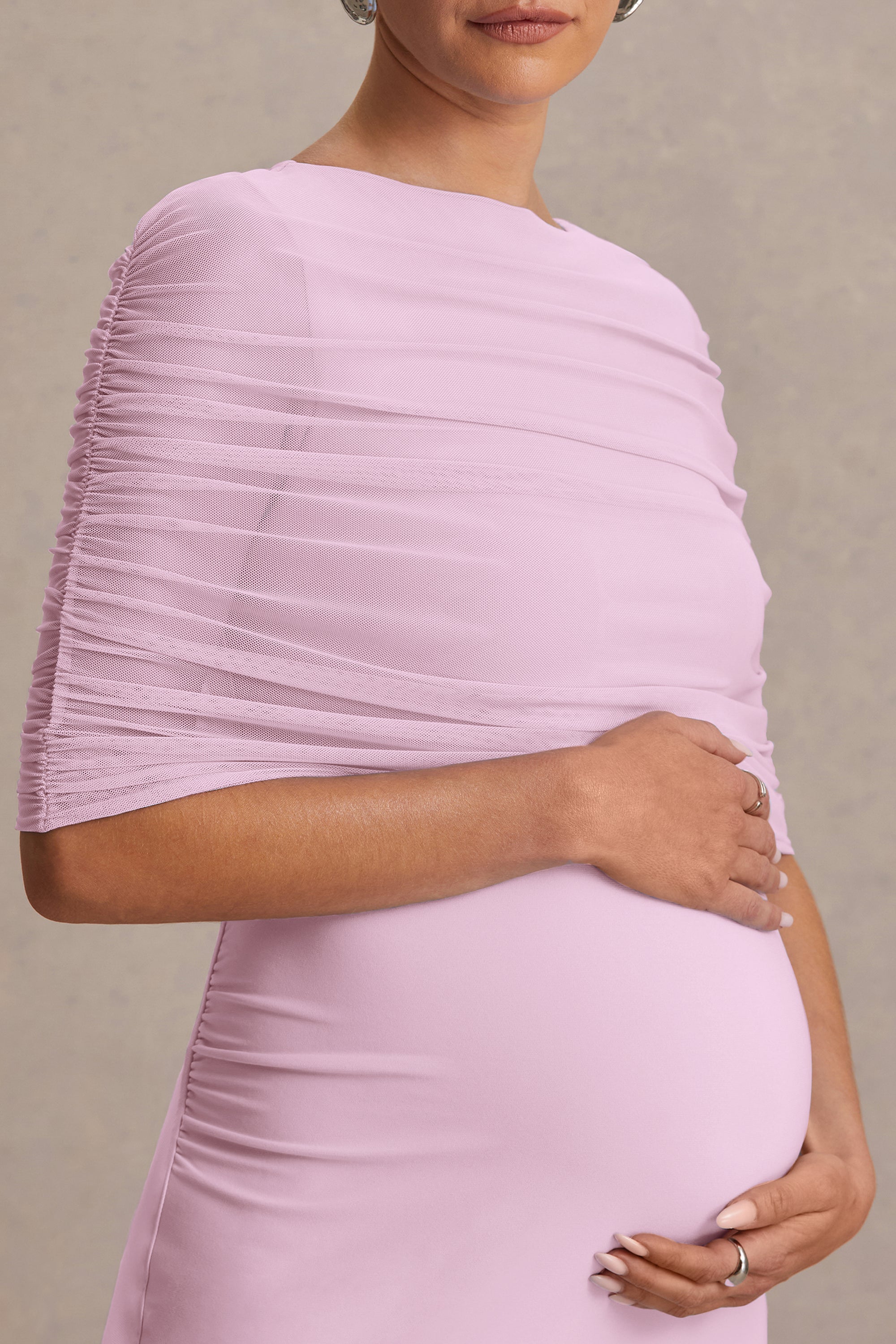 HR_CL137462081 - Zaria Light Pink Crew-Neck Maxi Dress With Cape-Overlay 04.jpg