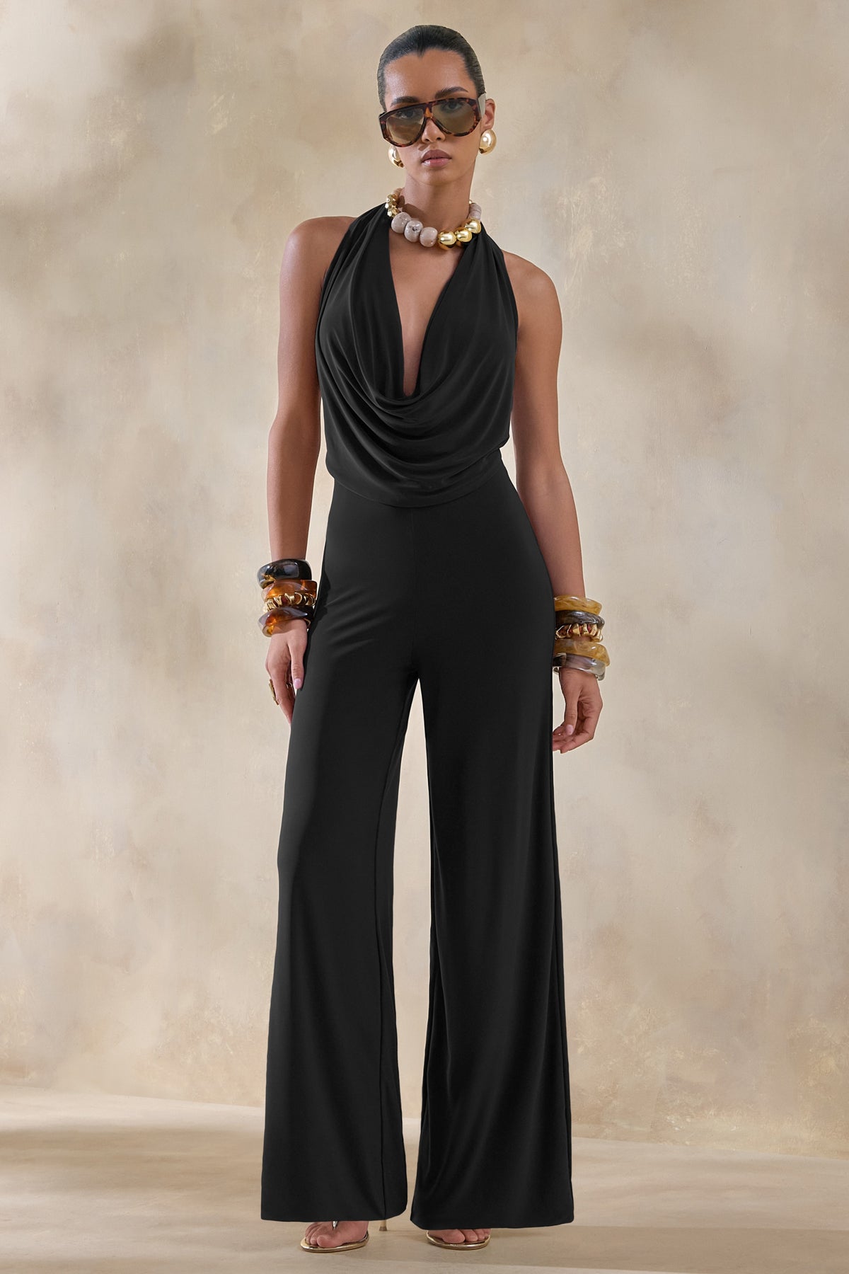 ECM_HR_CL137527001 - Clemence | Black Plunge-Neck Jumpsuit 01.jpg