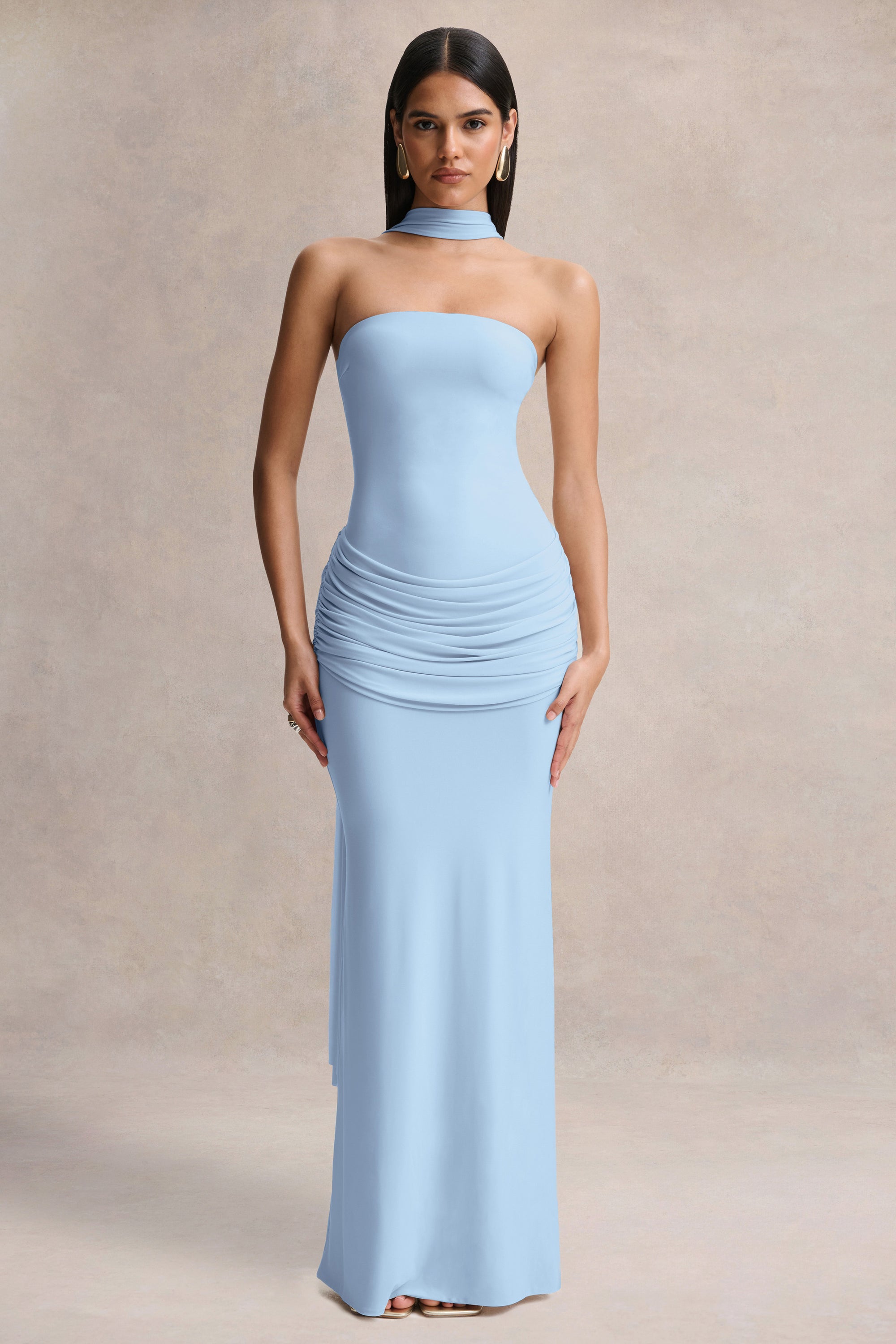 ECM_HR_CL137541013 - Graciella Light Blue Bandeau Maxi Dress With Draped Detailing And Scarf 04.jpg