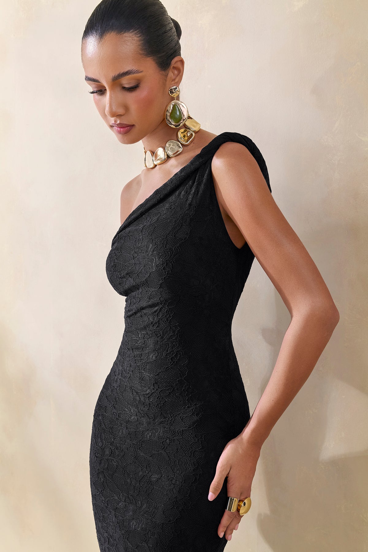 CL137574001 - Afina Black Lace Asymmetric-Neck Maxi Dress 1.jpg