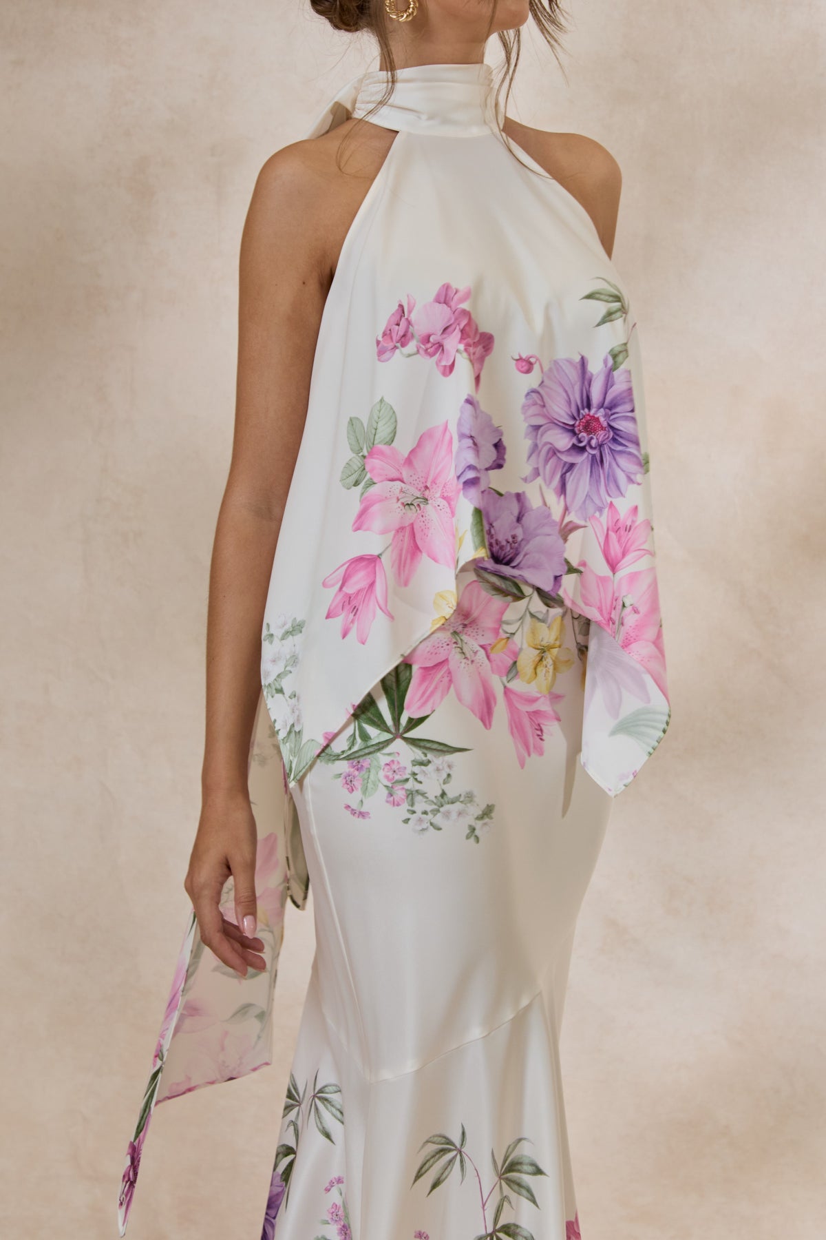 SANCELLE Vayla Cream Floral Print Matte Satin Asymmetric Drop-Waist Maxi Skirt COORD CL137649111 CL137321111 (8).jpg