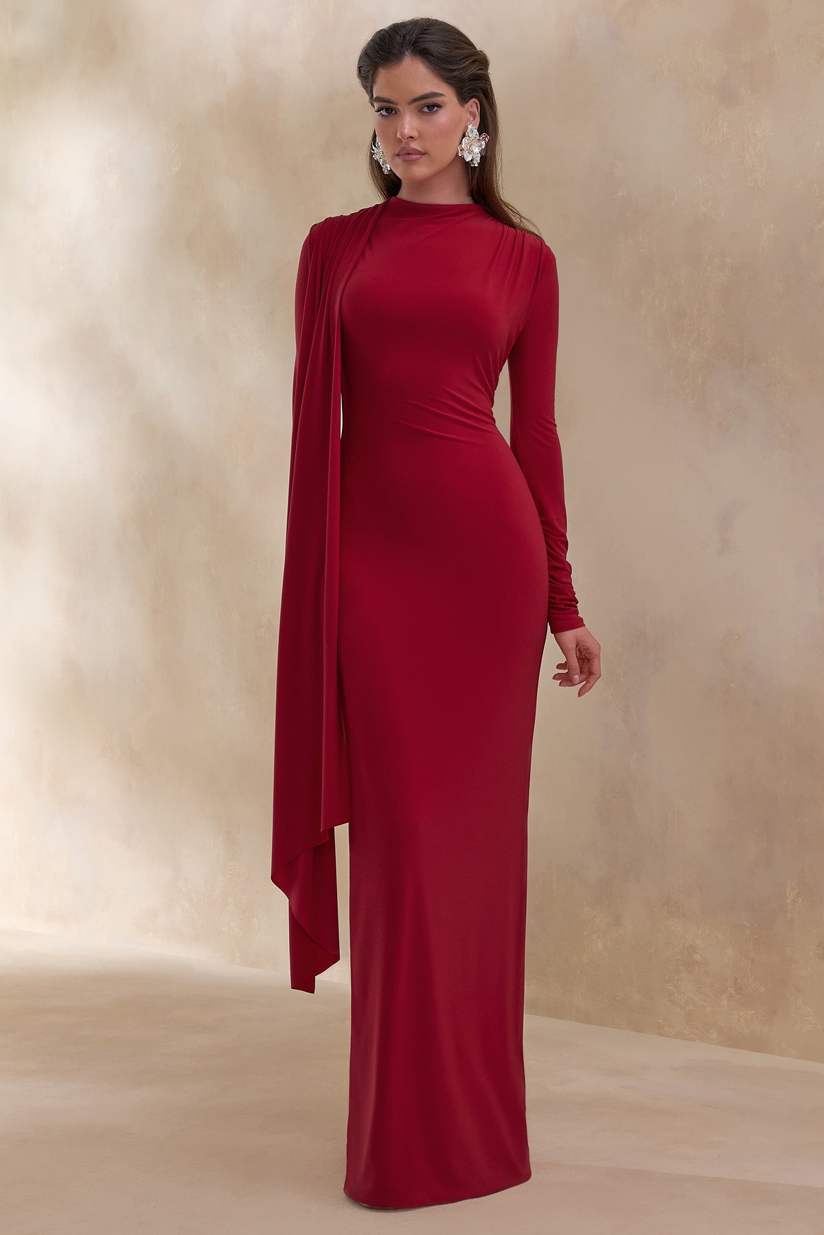 ECM_HR_CL137652100 Amaria _ Red High-Neck Maxi Dress With Sash-Detail 2.jpg