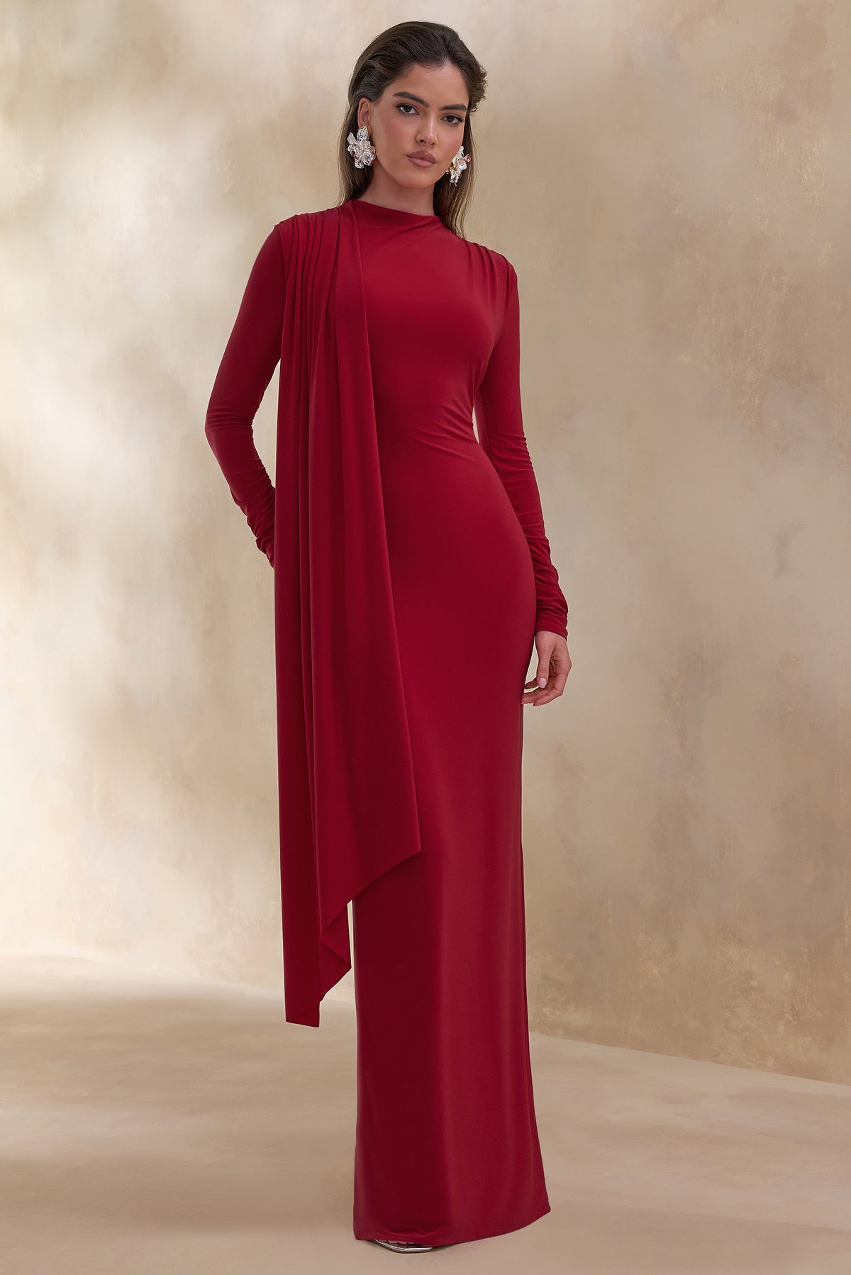 ECM_HR_CL137652100 Amaria _ Red High-Neck Maxi Dress With Sash-Detail 3.jpg