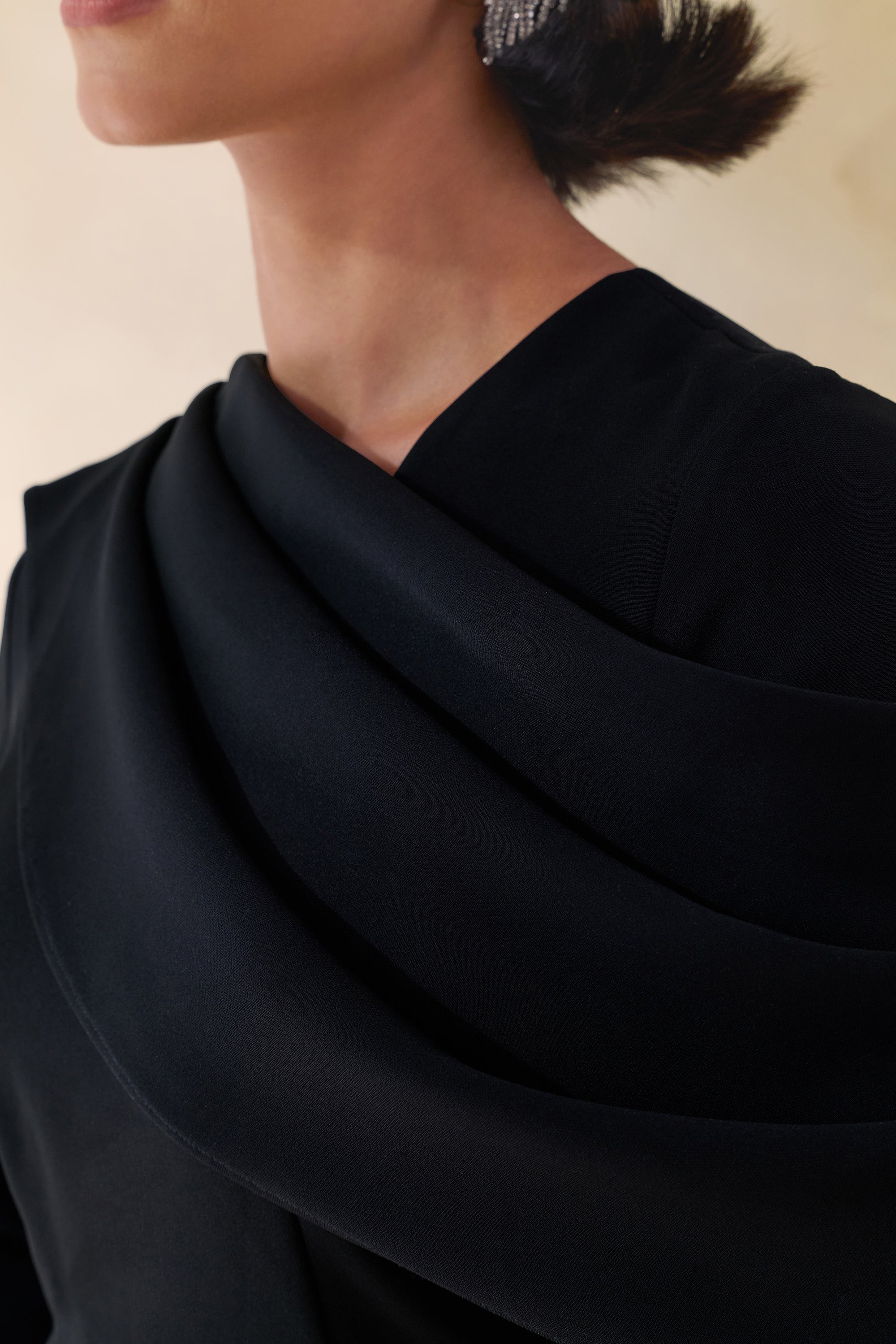 ECM_HR_CL137671001 - Heliora _ Black V-Neck Maxi Dress With Sash And Draped-Detail 6.jpg