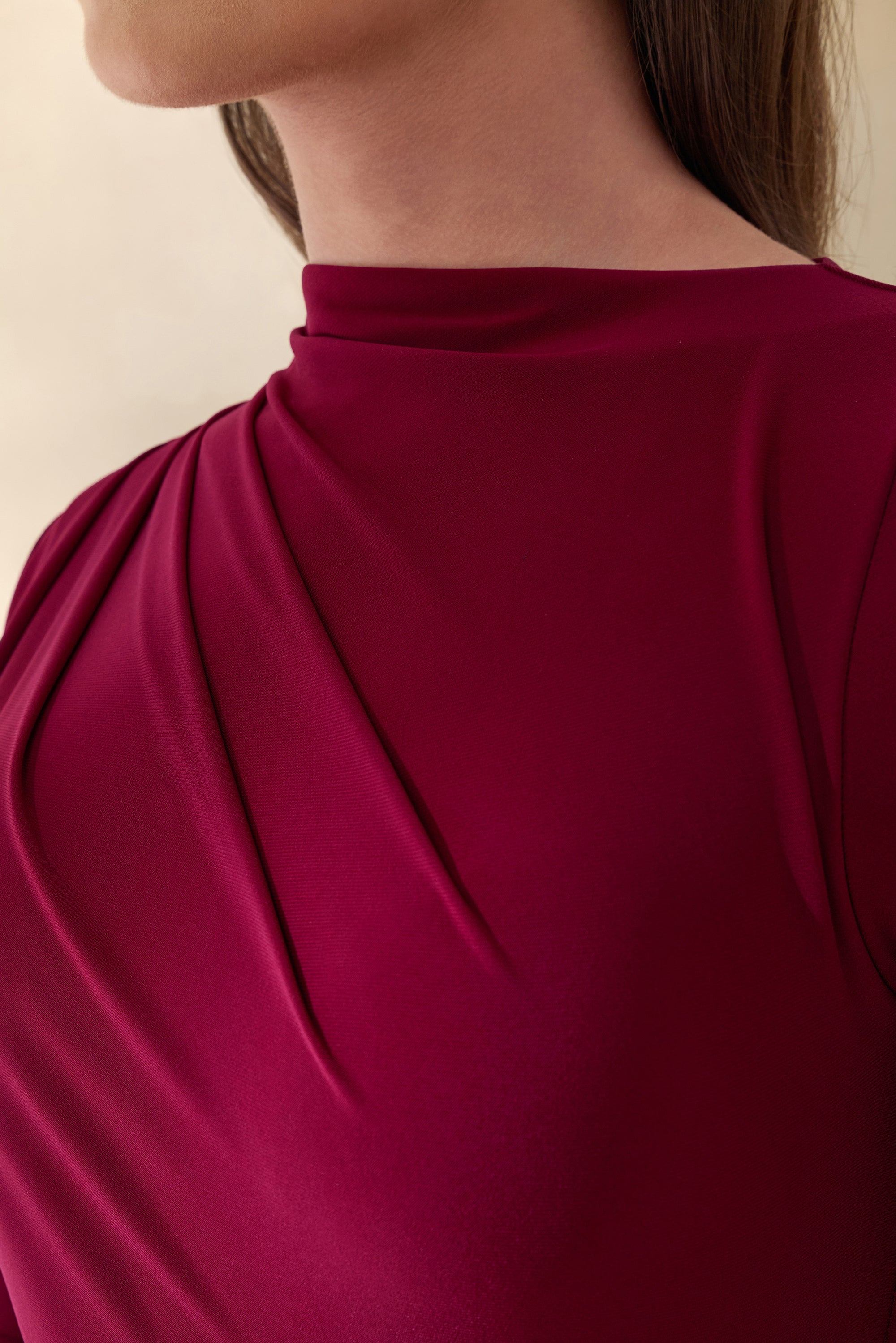 ECM_HR_CL137677101 - Karessa | Berry High-Neck Maxi Dress With Gathered Detailing And Front-High Split 1.jpg
