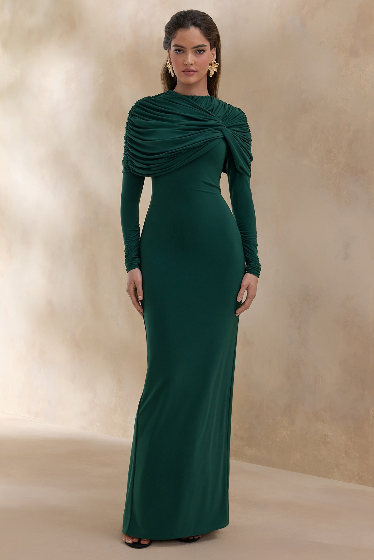 ECM_HR_CL137698038 Evessa _ Dark Green High-Neck Maxi Dress With Gathered-Detailing 2 (1).jpg