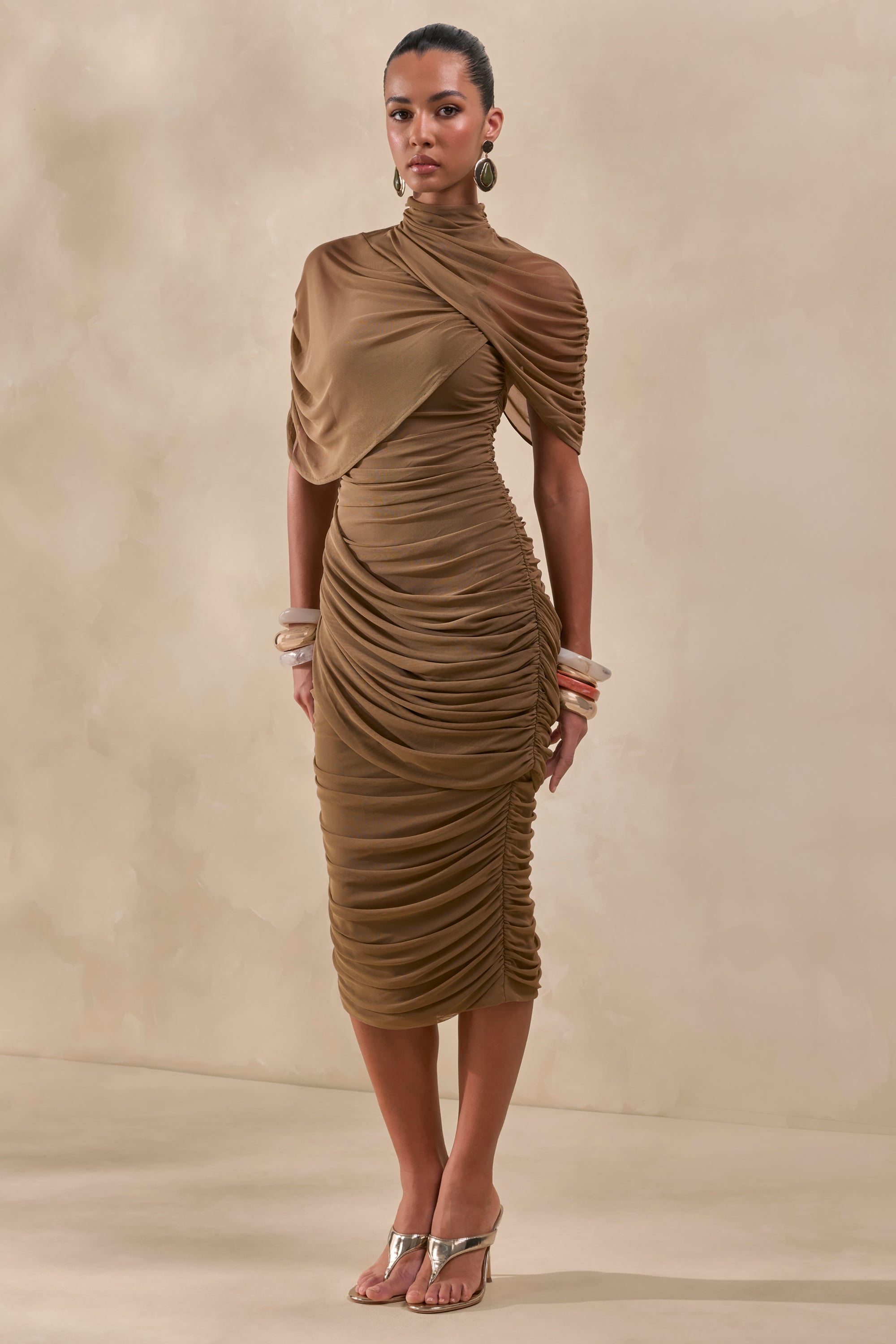 ECM_HR_CL137704031---Fleurise-_-Olive-Mesh-High-Neck-Midi-Dress-With-Short-Cape-Sleeves-And-Gathered-Detailing1.jpg