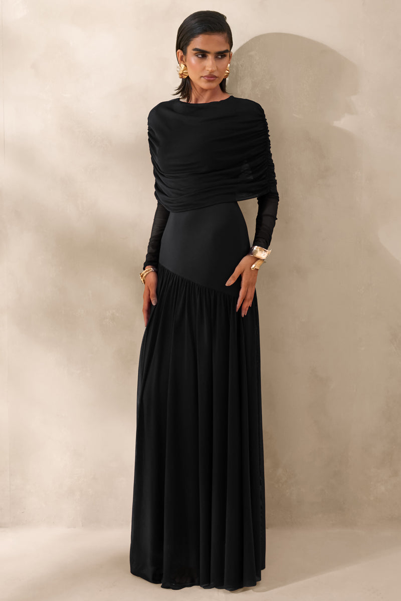 ECM_HR_CL137706001---Enalia-_-Black-Mesh-High-Neck-Maxi-Dress-With-Short-Cape-4.jpg
