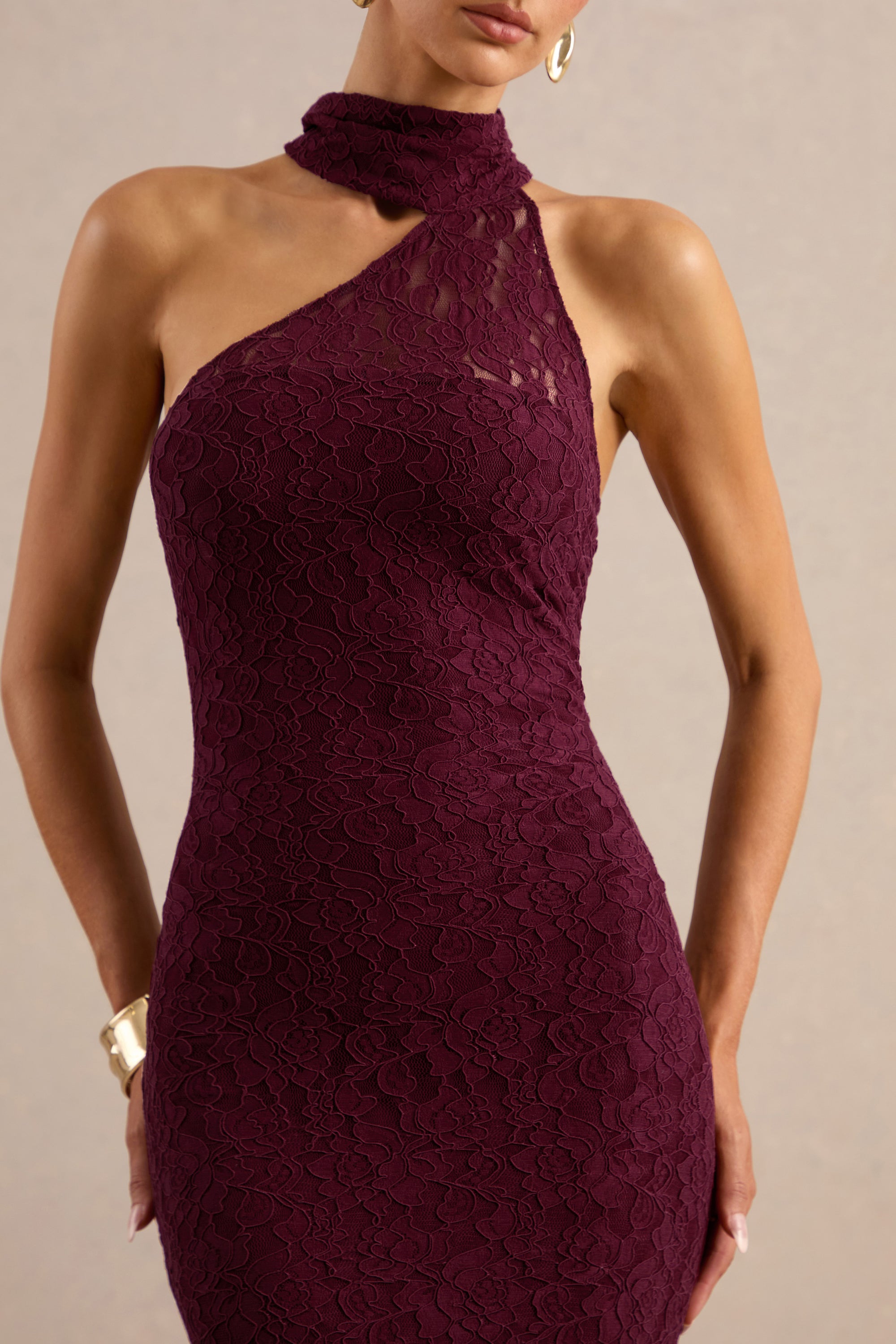 ECM_HR_CL137711102 - Almaria | Burgundy Lace Asymmetric-Neck Maxi Dress With Collar-Detail4.jpg