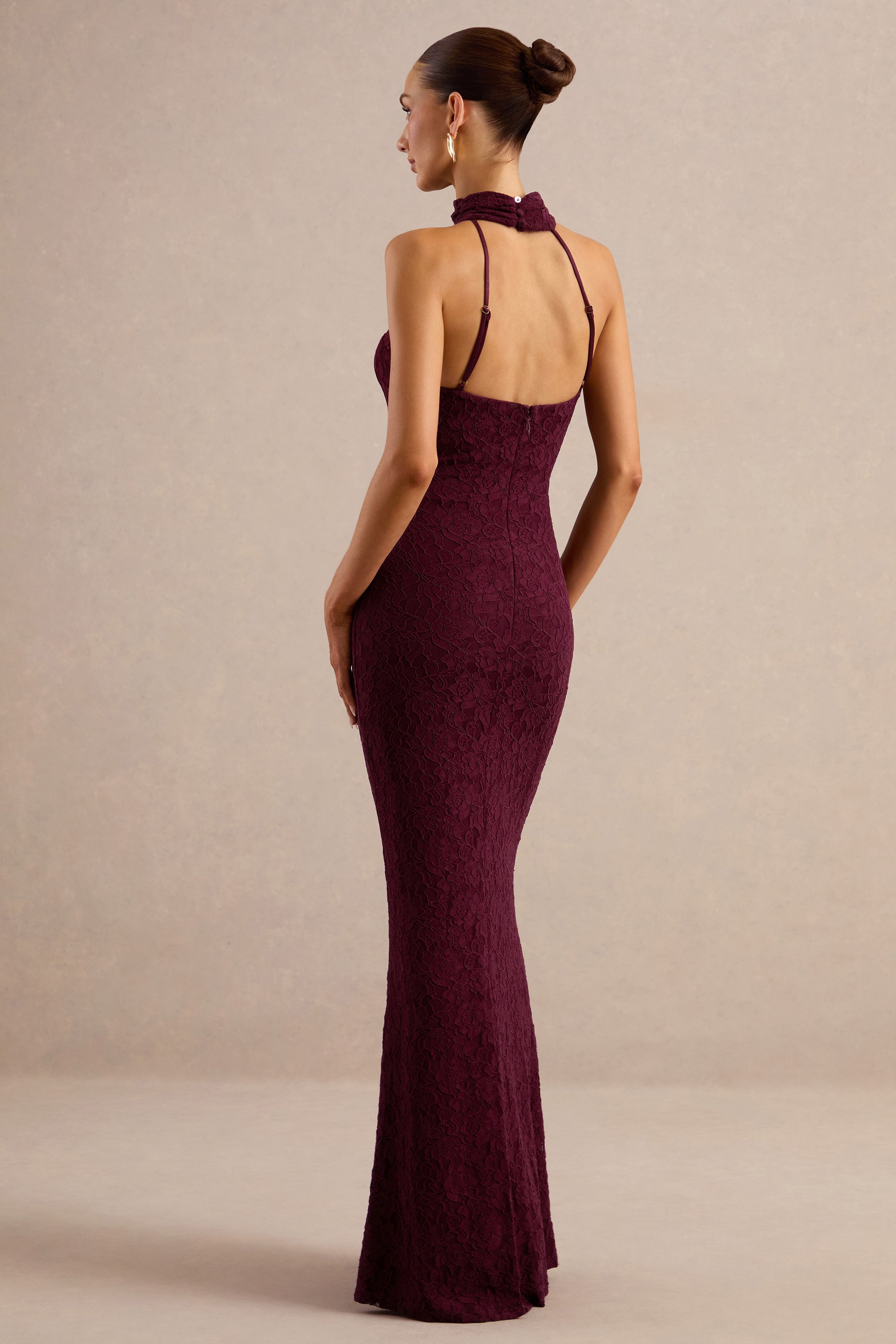 ECM_HR_CL137711102 - Almaria | Burgundy Lace Asymmetric-Neck Maxi Dress With Collar-Detail6.jpg