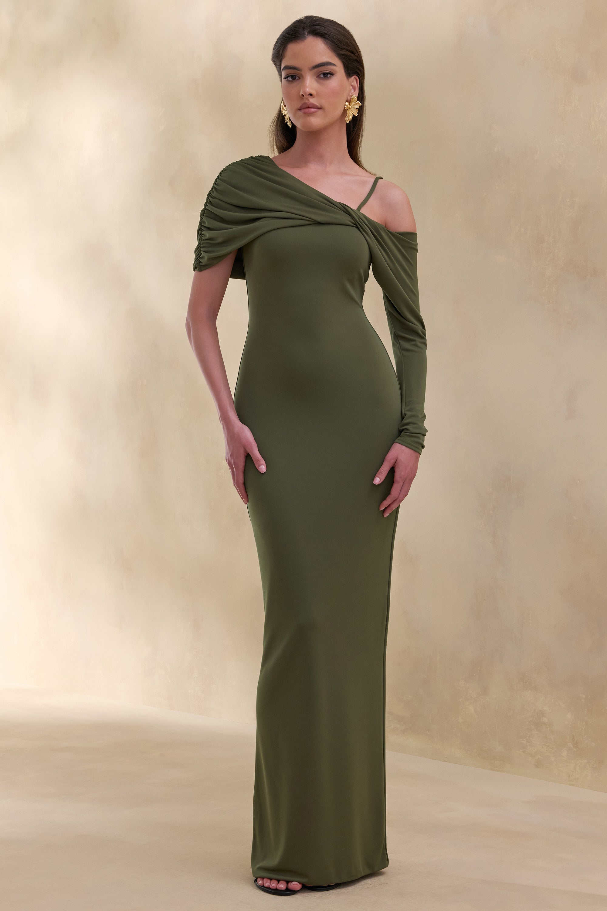 ECM_HR_CL137768031 - Silvaria | Olive Twisted Asymmetric-Neck Maxi Dress 2.jpg