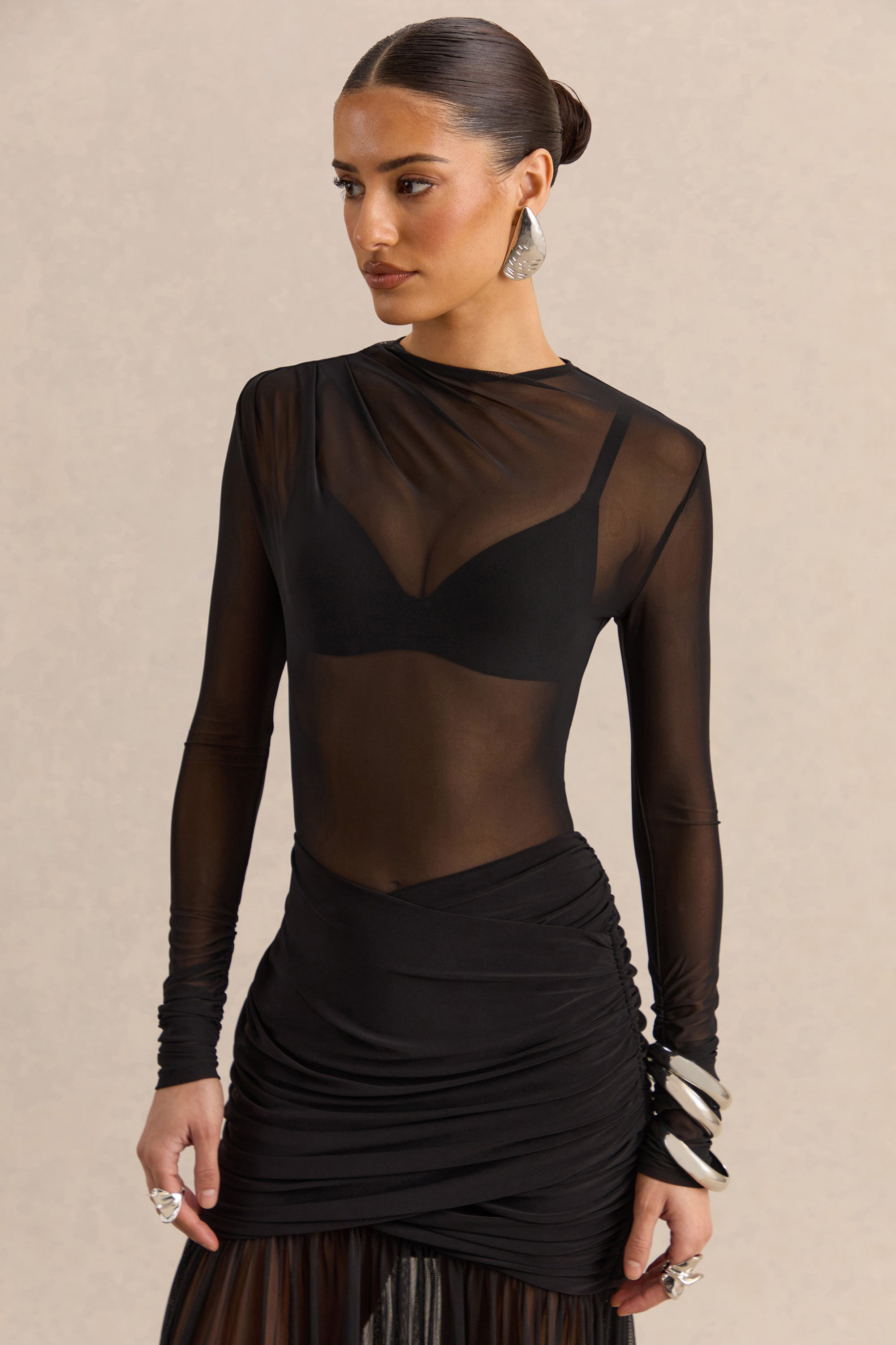 ECM_HR_CL137819001 - Garina | Black Mesh High-Neck Bodysuit With Long-Sleeves0.jpg