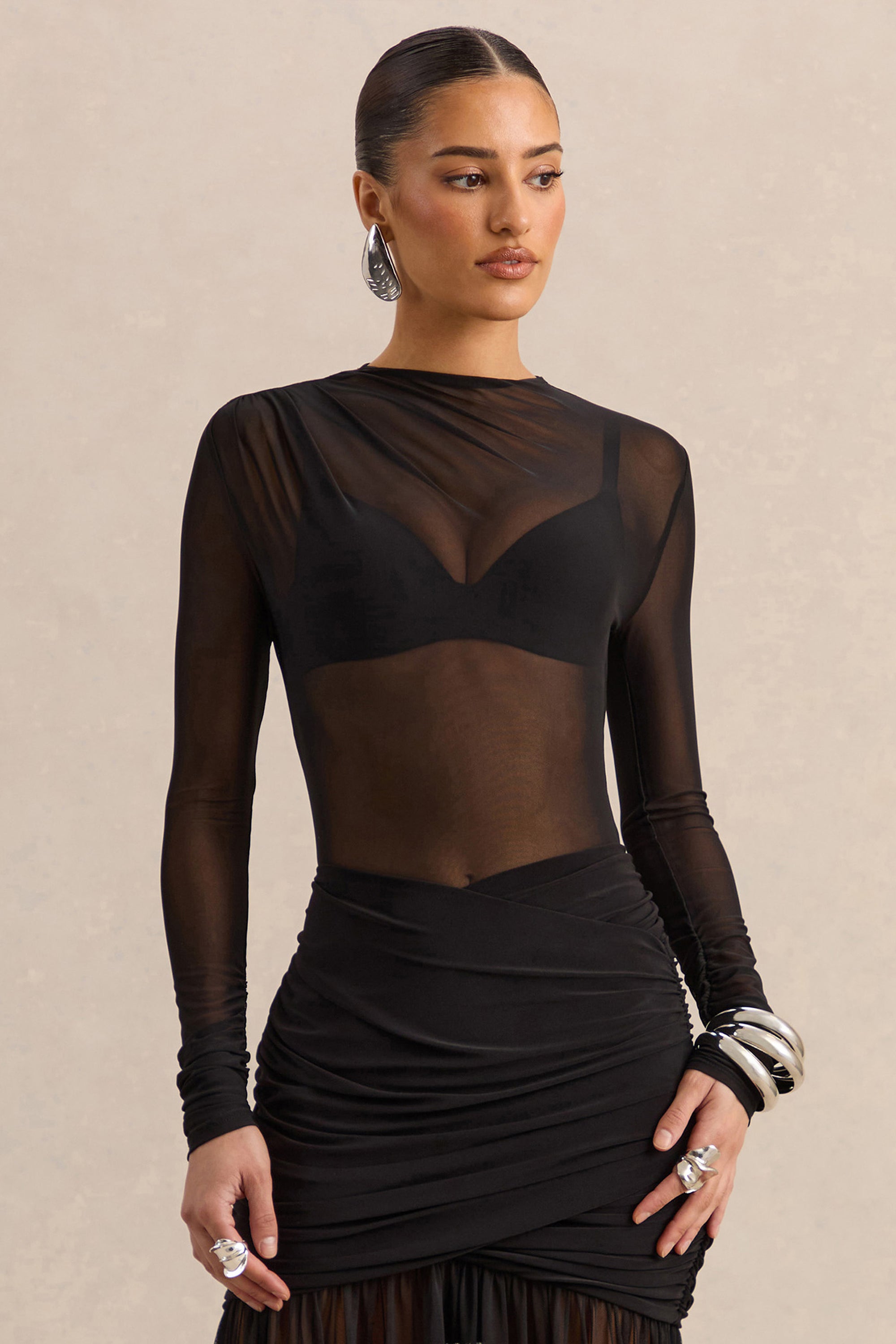 ECM_HR_CL137819001 - Garina | Black Mesh High-Neck Bodysuit With Long-Sleeves3.jpg