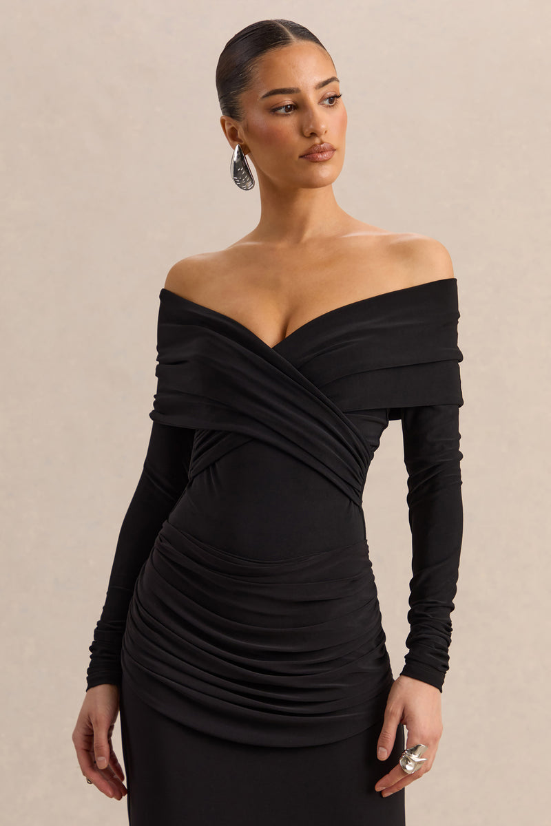 ECM_HR_CL137820001---Kaelis-_-Black-Bardot-Neck-Bodysuit-With-Long-Sleeves-+-CL137836001---Esara-_-Black-Maxi-Skirt-With-Gathered-Detailing-8.jpg