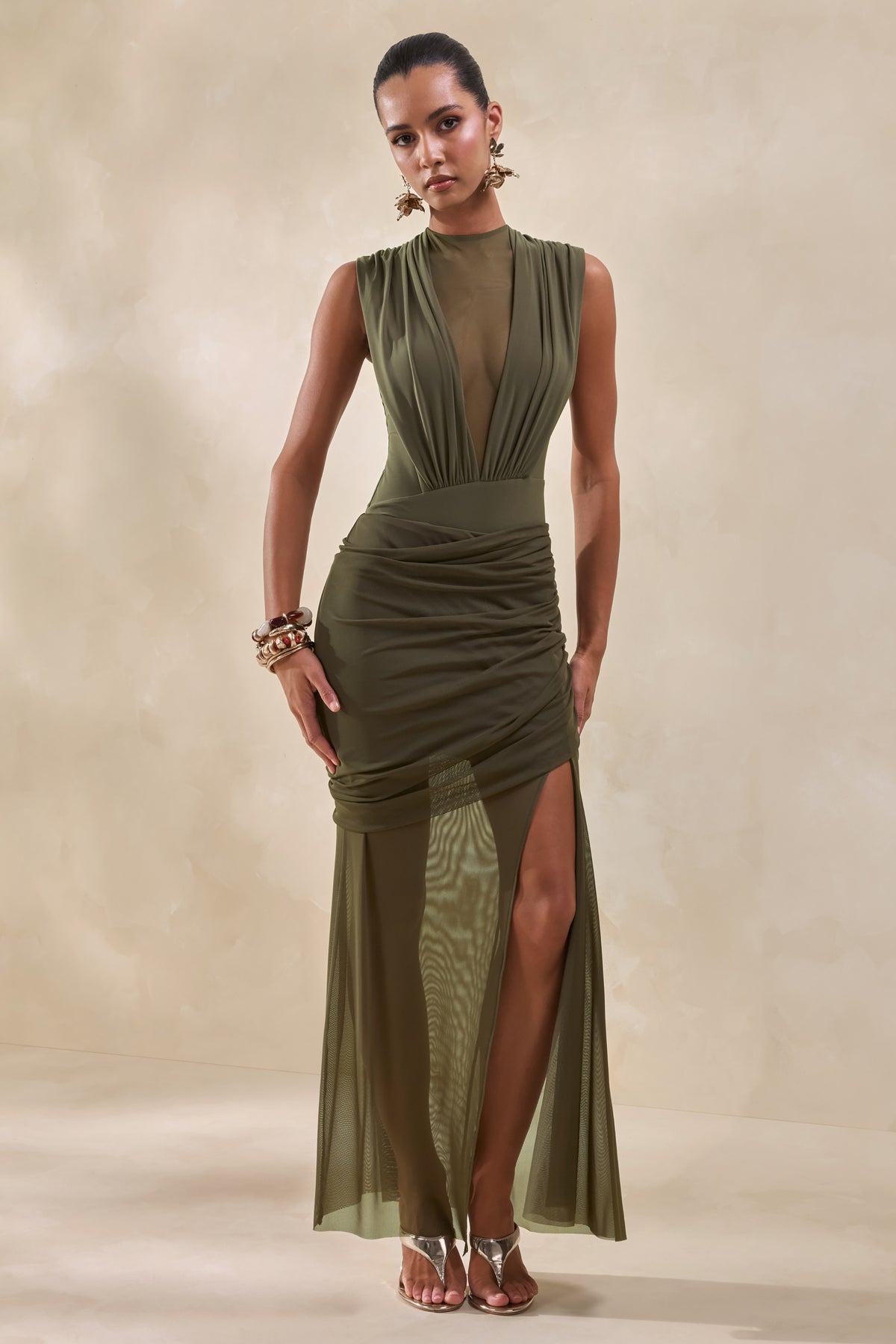 ECM_HR_CL137839035---Persephone-Khaki-Mesh-Wrapped-Maxi-Skirt-With-Split-+-CL137823035---Kessia-Khaki-Wide-Neck-Bodysuit-With-Mesh-Detail-1.jpg