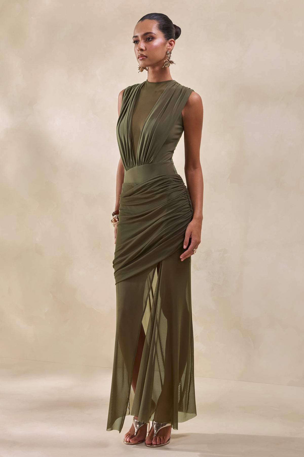 ECM_HR_CL137839035---Persephone-Khaki-Mesh-Wrapped-Maxi-Skirt-With-Split-+-CL137823035---Kessia-Khaki-Wide-Neck-Bodysuit-With-Mesh-Detail-0.jpg