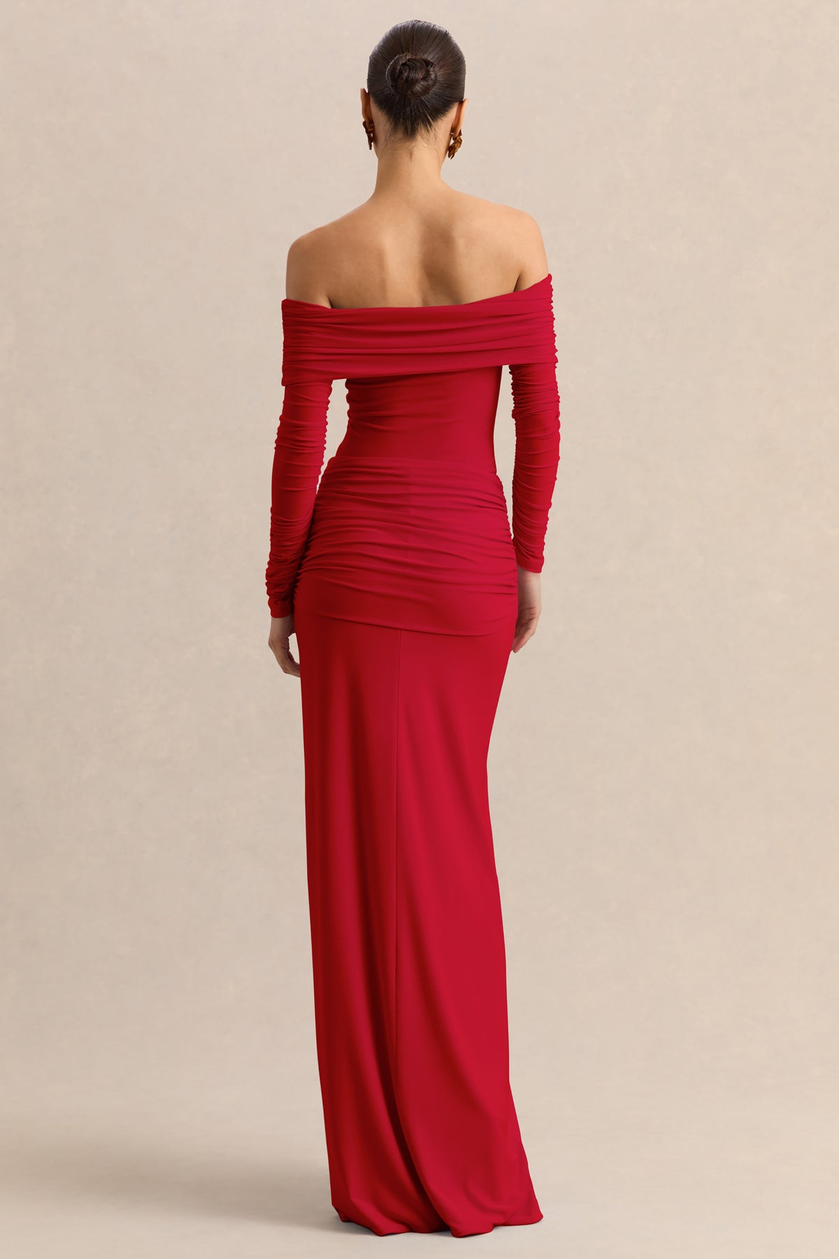 ECM_HR_CL137824100---Helia-_-Red-Bardot-Neck-Bodysuit-With-Ruched-Long-Sleeves-&-CL137840100---Flynne-_-Red-Wrapped-Maxi-Skirt-With-Sash_-11.jpg