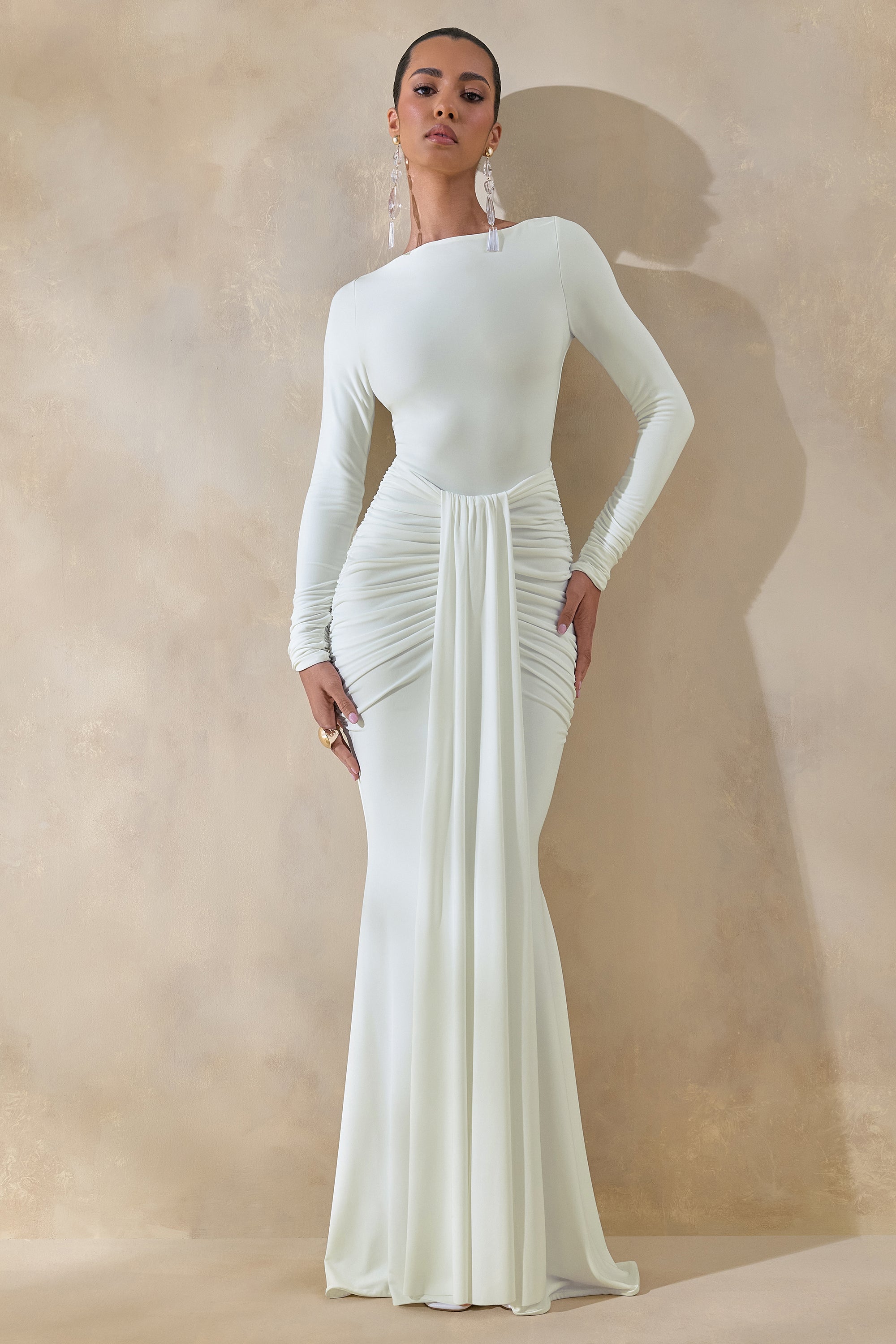 ECM_HR_ECM_HR_CL137848110_Liatris | White Wide-Neck Maxi-Dress With Gathered-Detailing.jpg